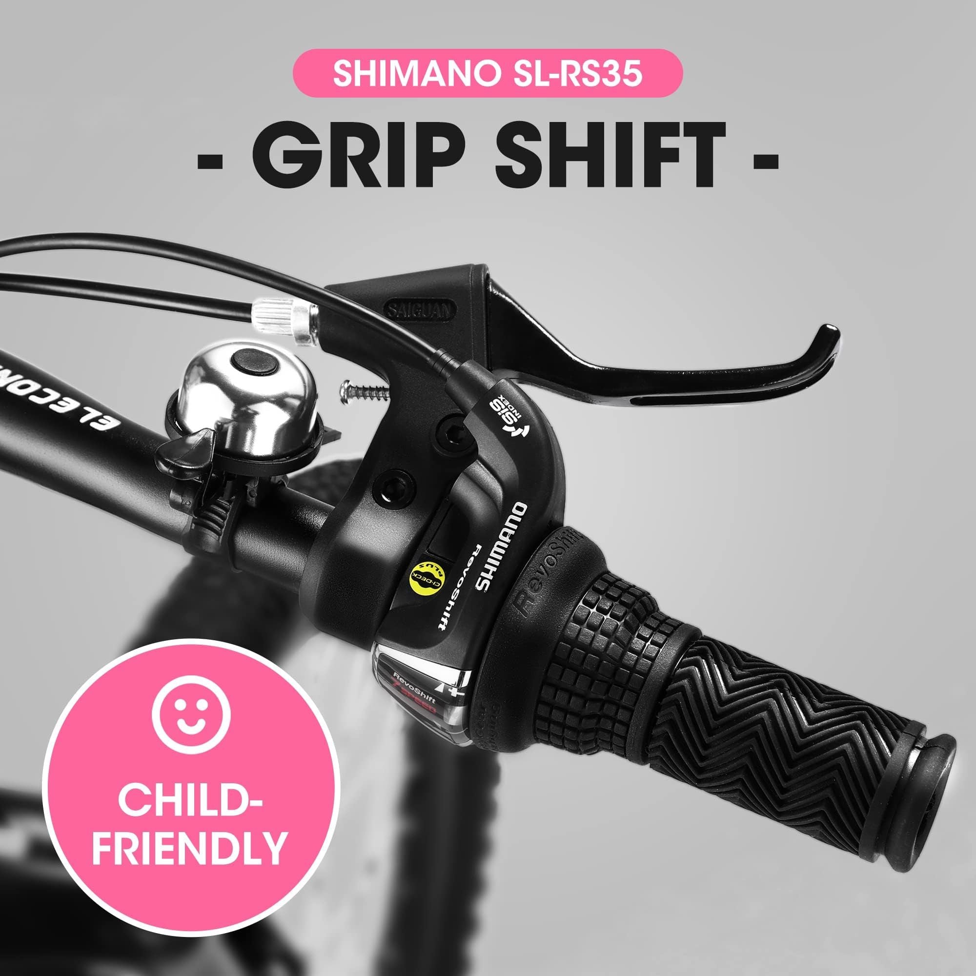 Pink 20 - inch 7 - speed mountain bike for children - KiKiUMi