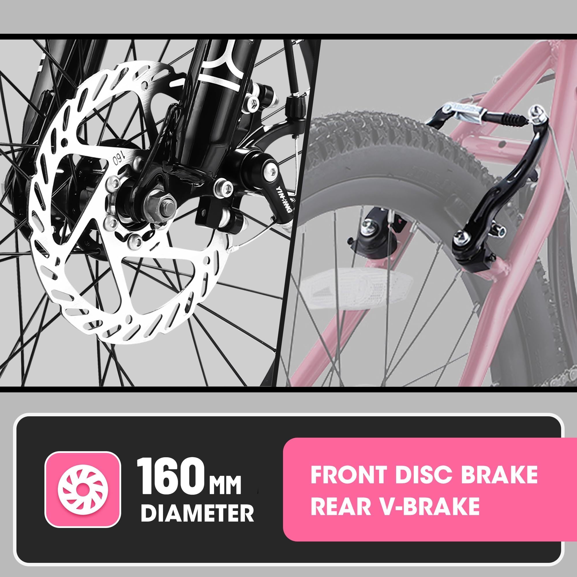 Pink 20 - inch 7 - speed mountain bike for children - KiKiUMi