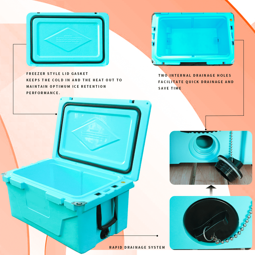 Portable insulated cooler box for outdoor camping, picnic and fishing(blue) - KiKiUMi