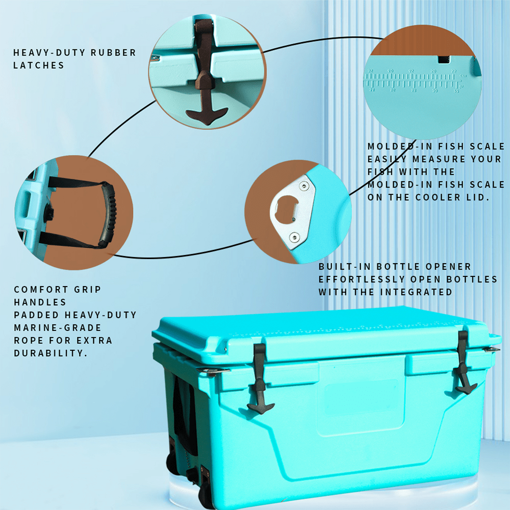 Portable insulated cooler box for outdoor camping, picnic and fishing(blue) - KiKiUMi