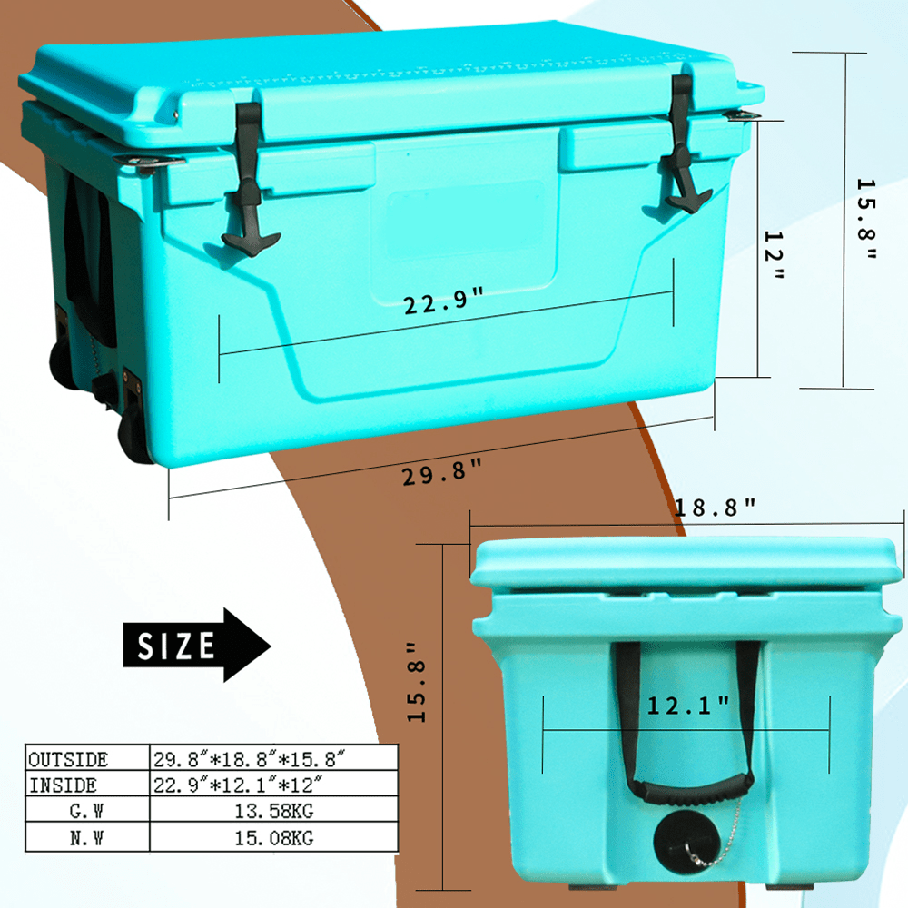 Portable insulated cooler box for outdoor camping, picnic and fishing(blue) - KiKiUMi