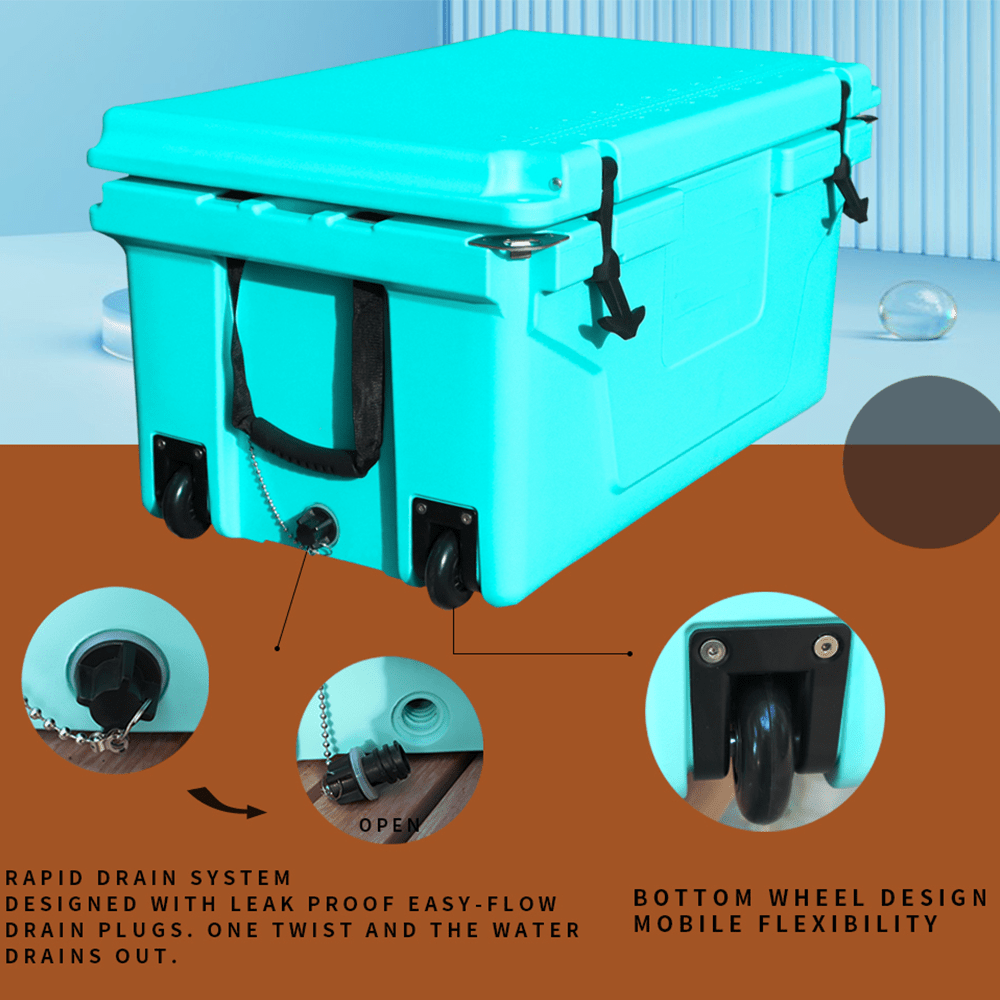Portable insulated cooler box for outdoor camping, picnic and fishing(blue) - KiKiUMi