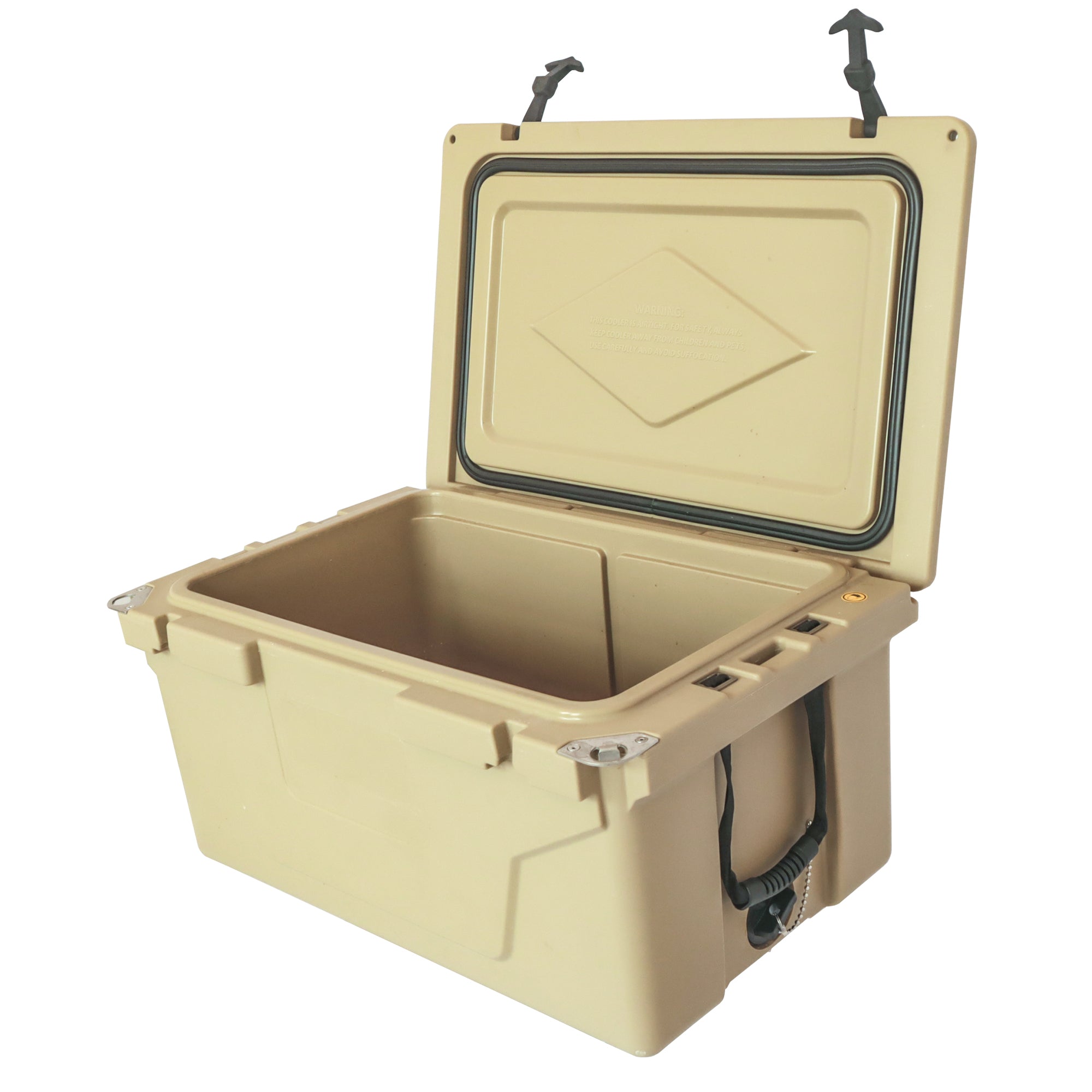 Portable insulated cooler box for outdoor camping, picnic and fishing(khaki) - KiKiUMi