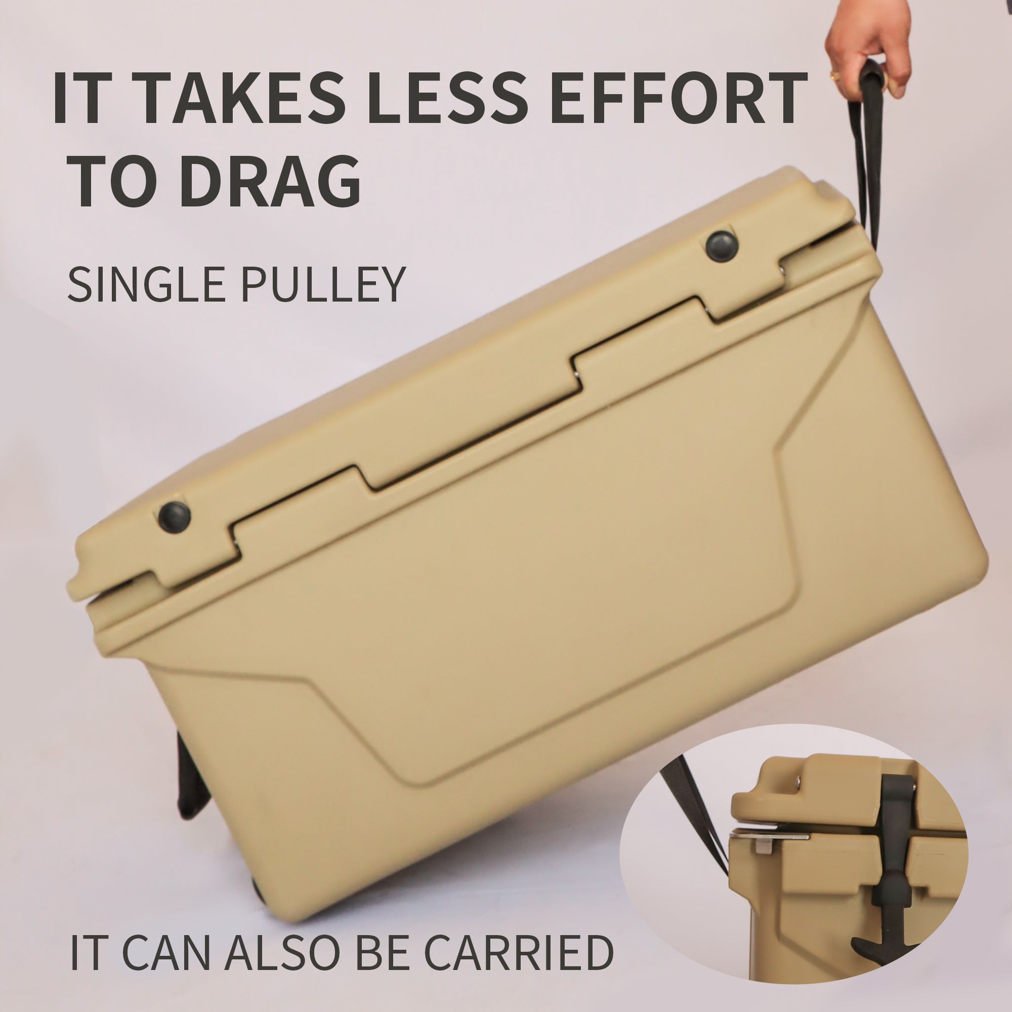 Portable insulated cooler box for outdoor camping, picnic and fishing(khaki) - KiKiUMi