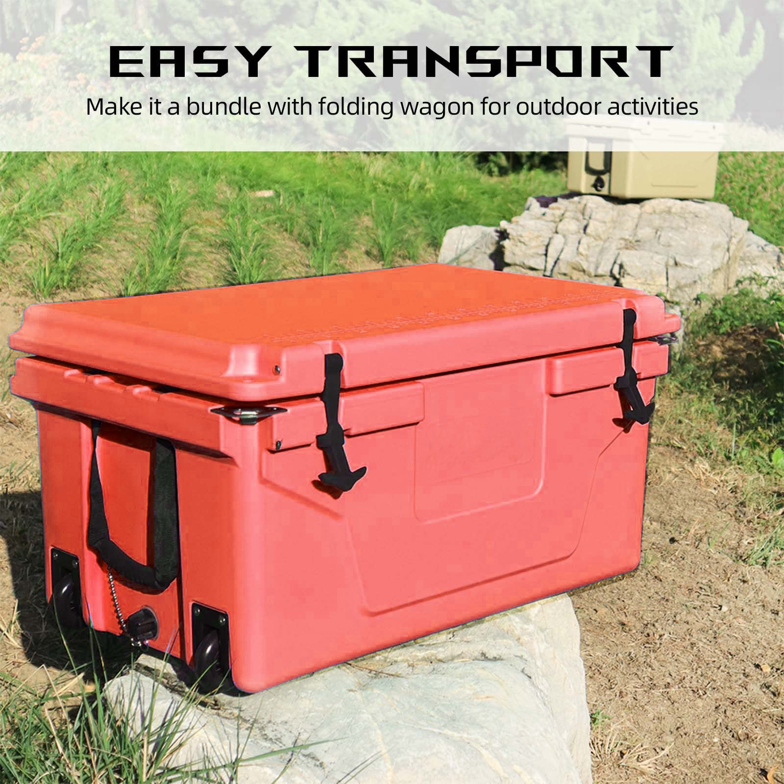 Portable insulated cooler box for outdoor camping, picnic and fishing(red) - KiKiUMi
