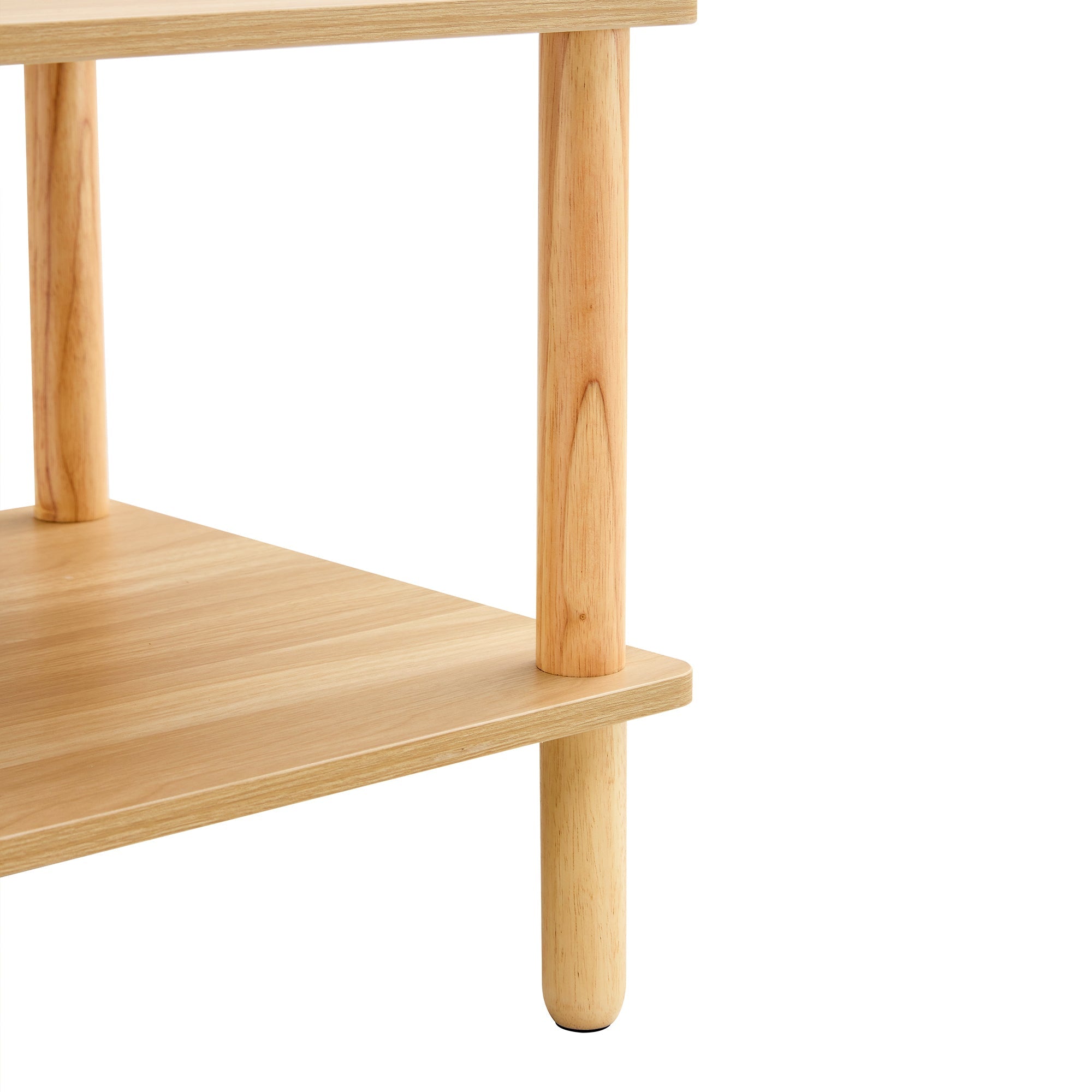 Rectangular modern double-layer storage coffee table(burly wood) - KiKiUMi