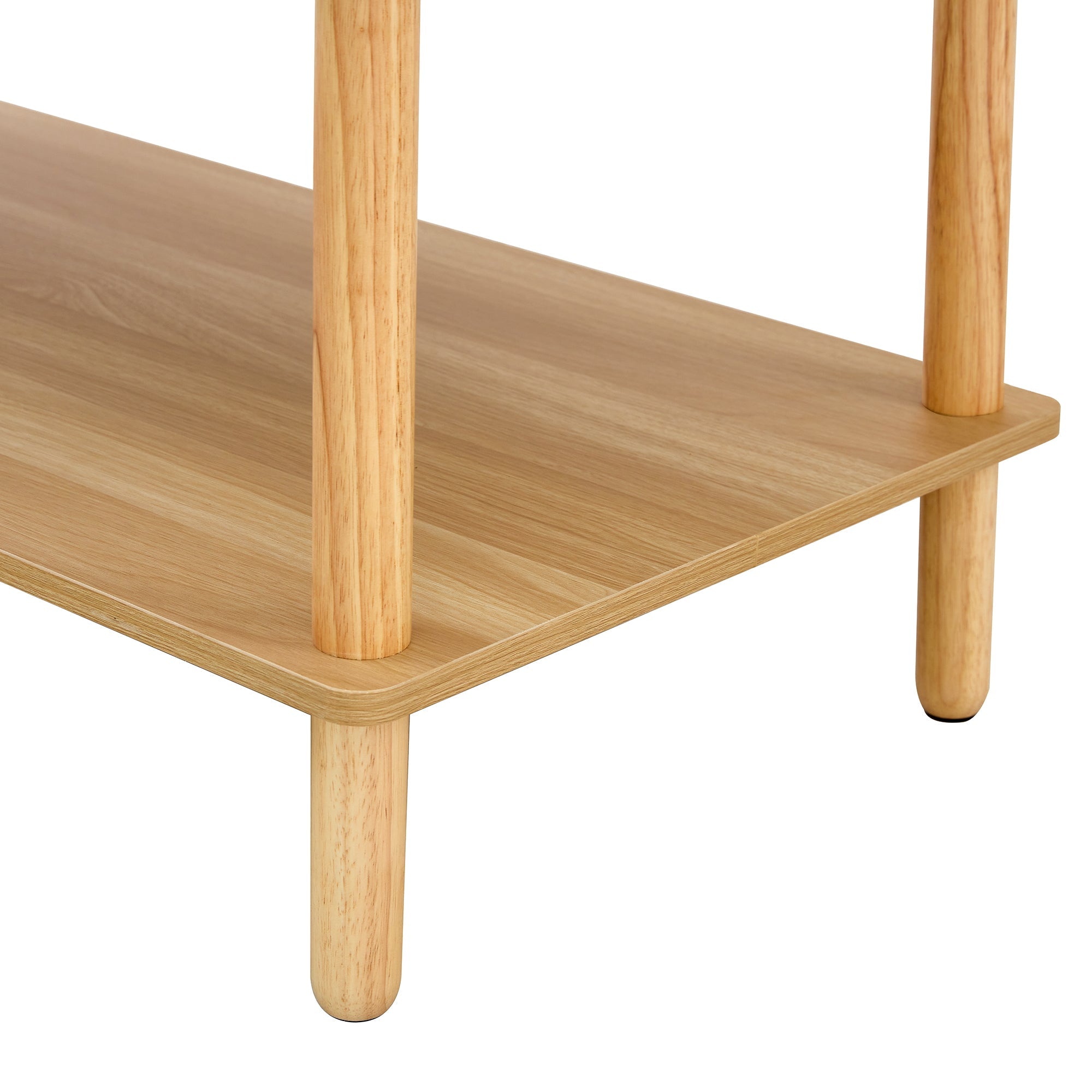 Rectangular modern double-layer storage coffee table(burly wood) - KiKiUMi