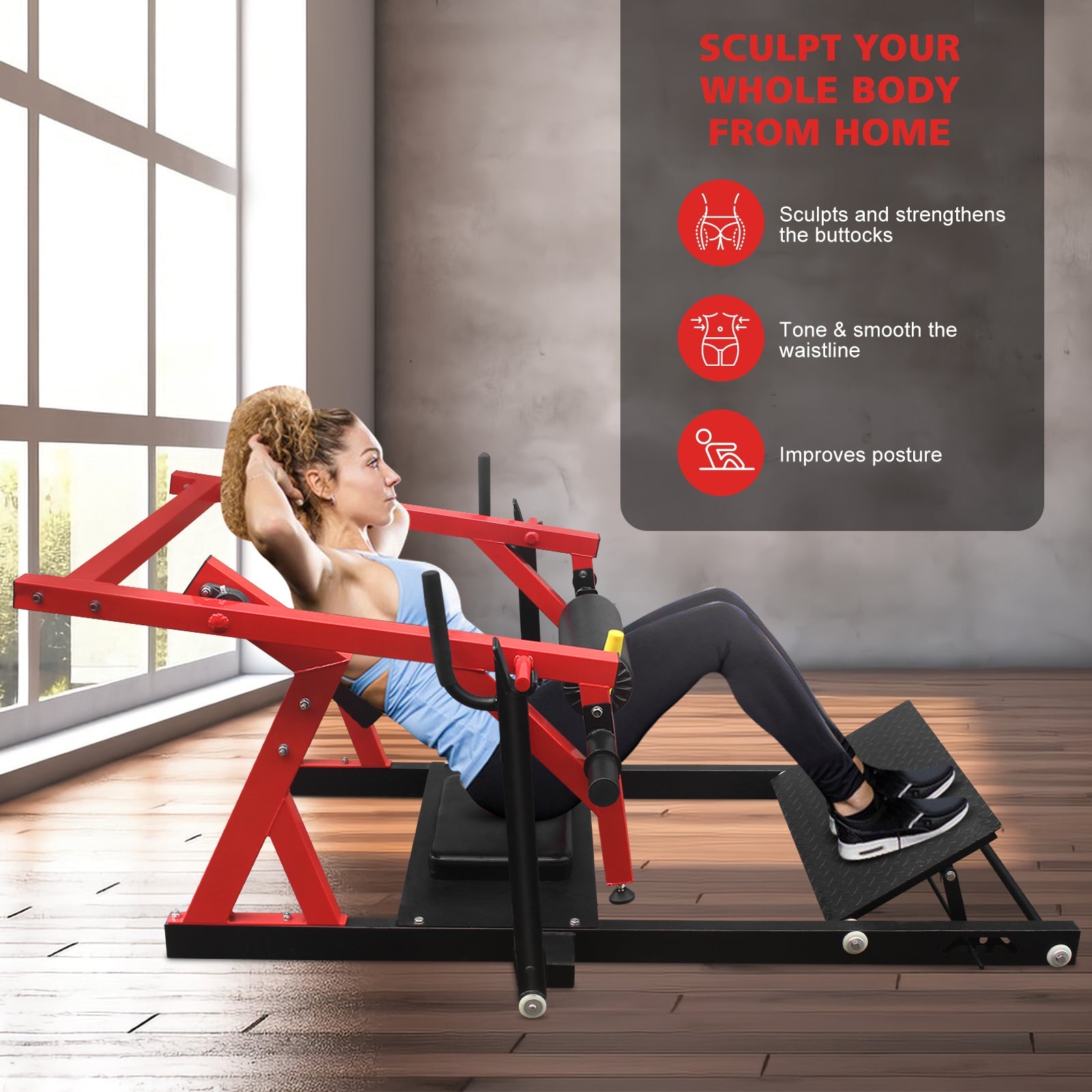 Red hip thrust machine - KiKiUMi