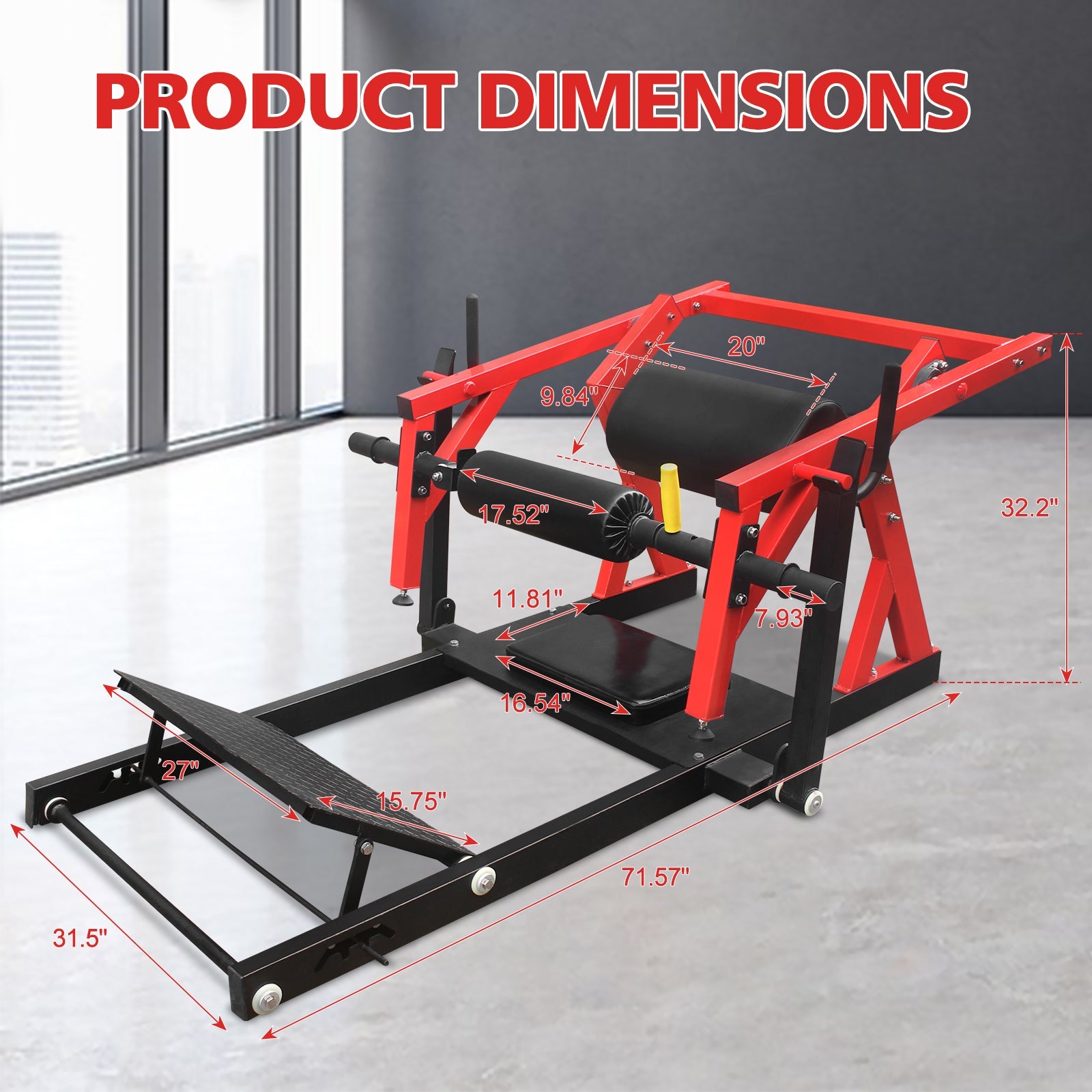 Red hip thrust machine - KiKiUMi