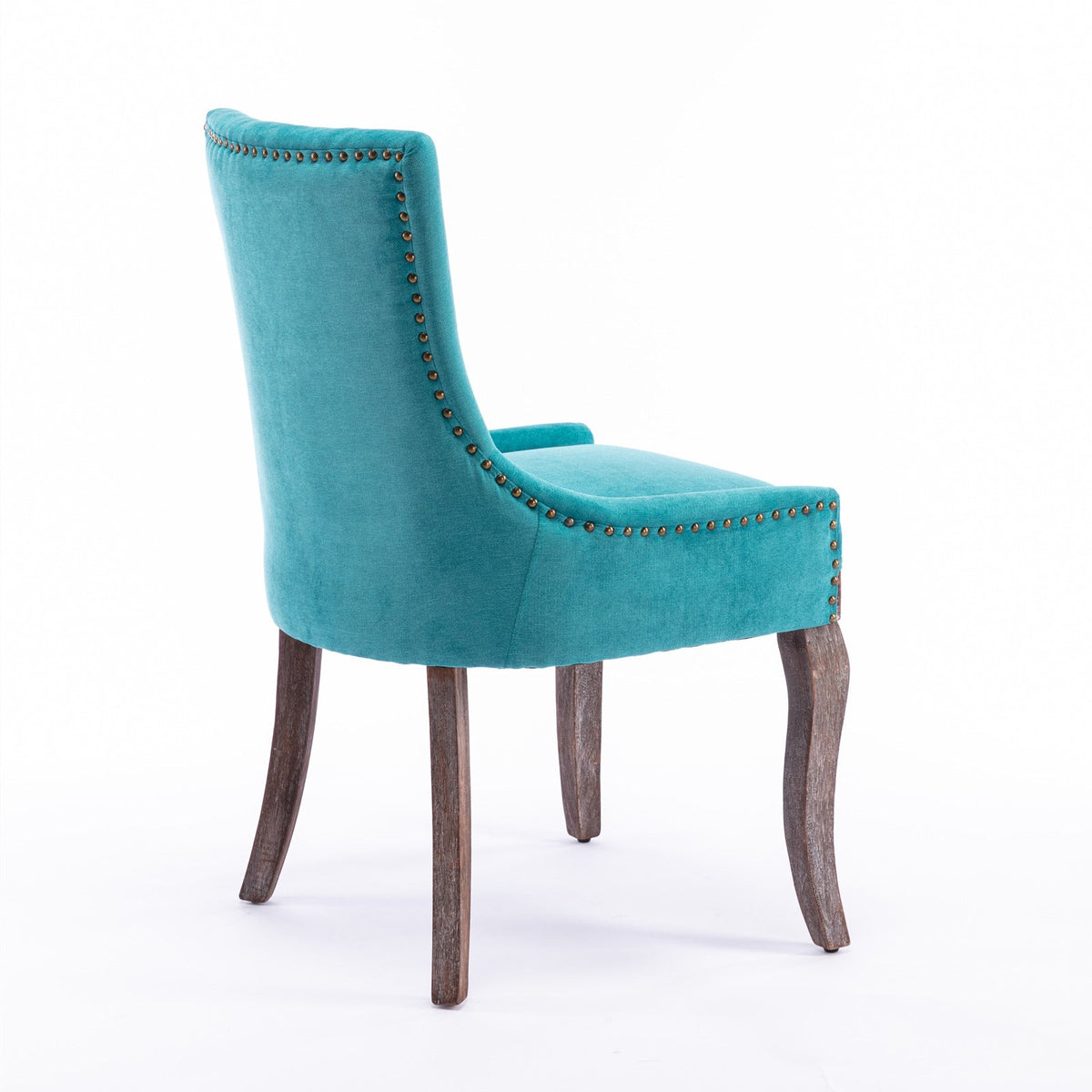 Retro-style thickened fabric light luxury high-back dining chair（blue） - KiKiUMi