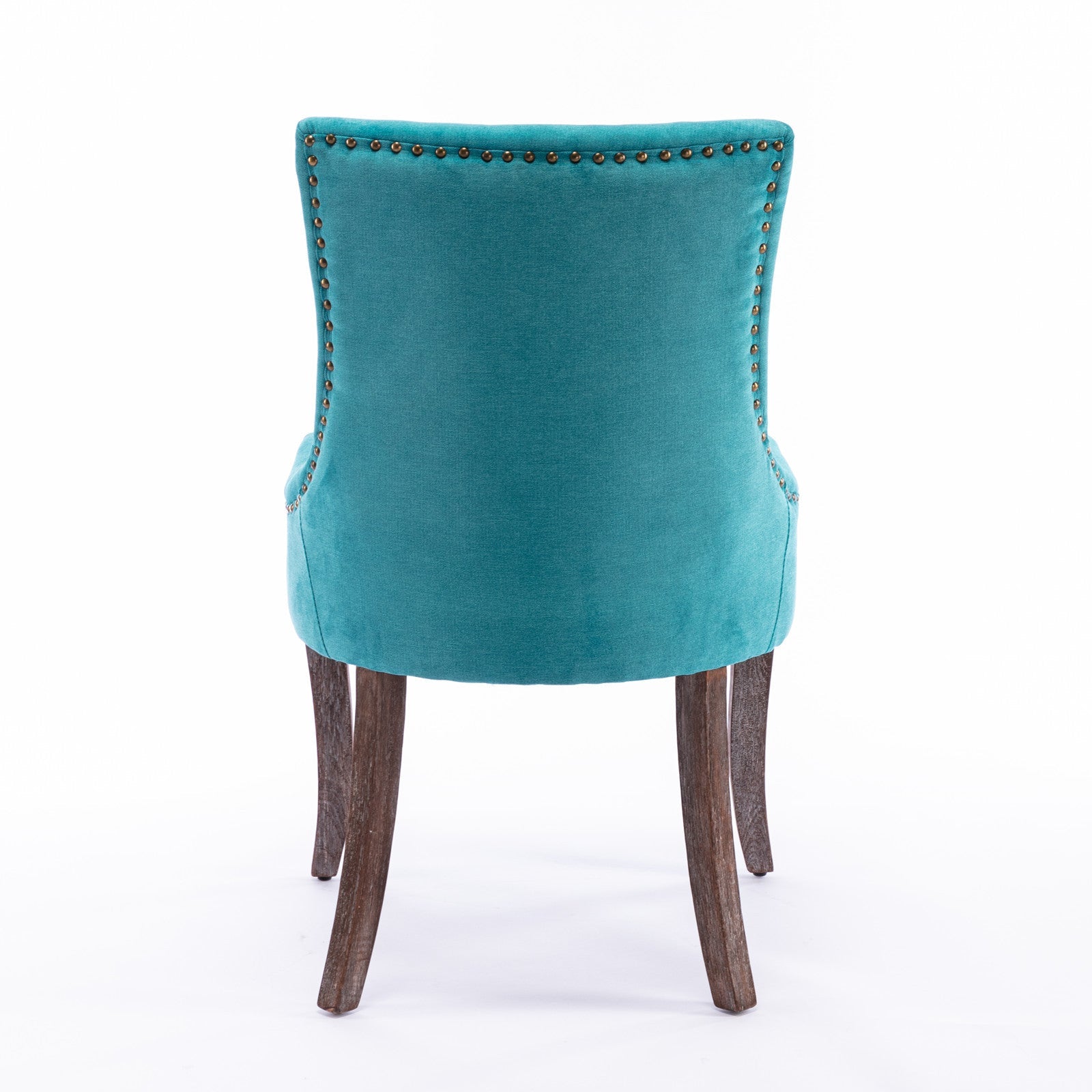 Retro-style thickened fabric light luxury high-back dining chair（blue） - KiKiUMi