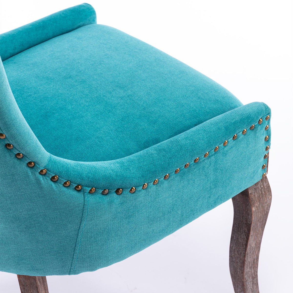Retro-style thickened fabric light luxury high-back dining chair（blue） - KiKiUMi