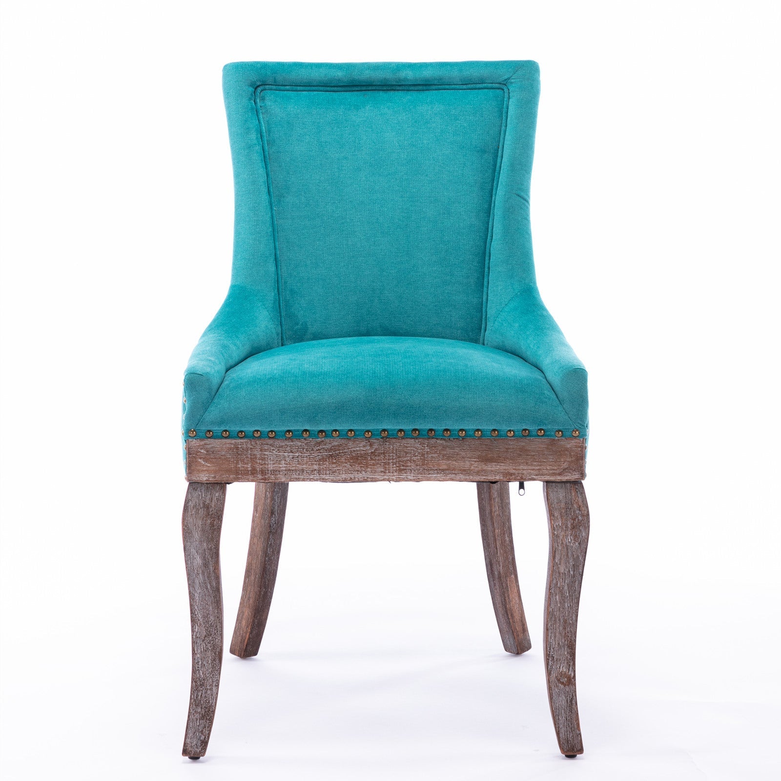 Retro-style thickened fabric light luxury high-back dining chair（blue） - KiKiUMi