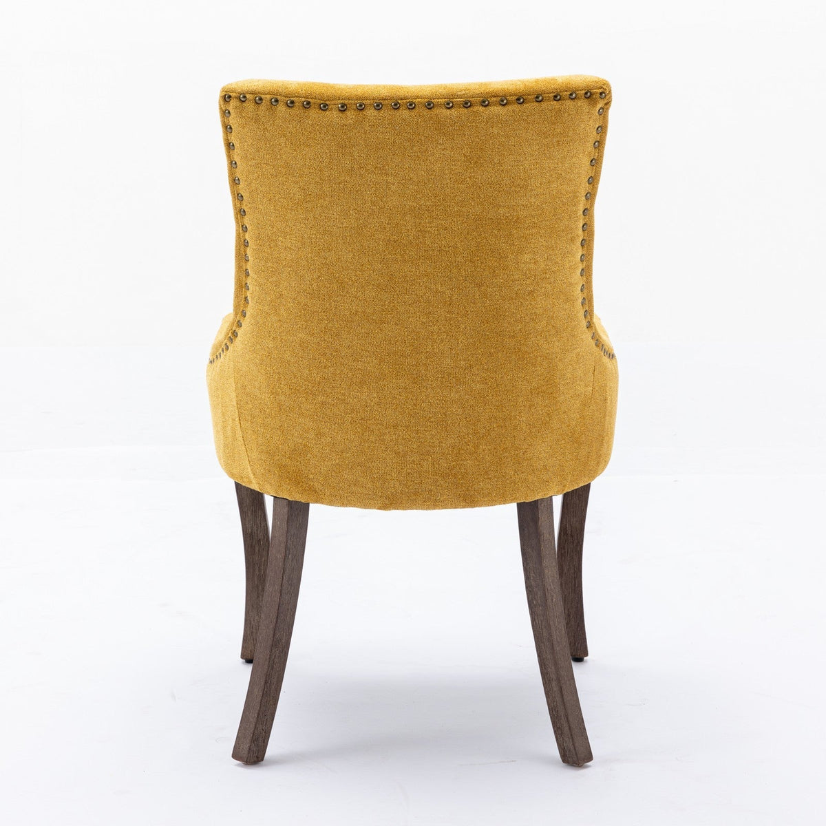 Retro-style thickened fabric light luxury high-back dining chair（golden） - KiKiUMi