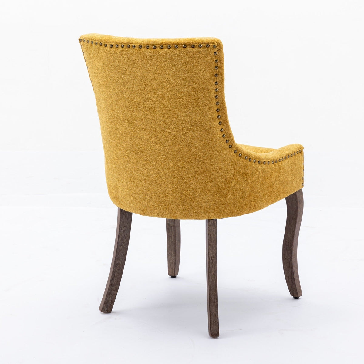 Retro-style thickened fabric light luxury high-back dining chair（golden） - KiKiUMi