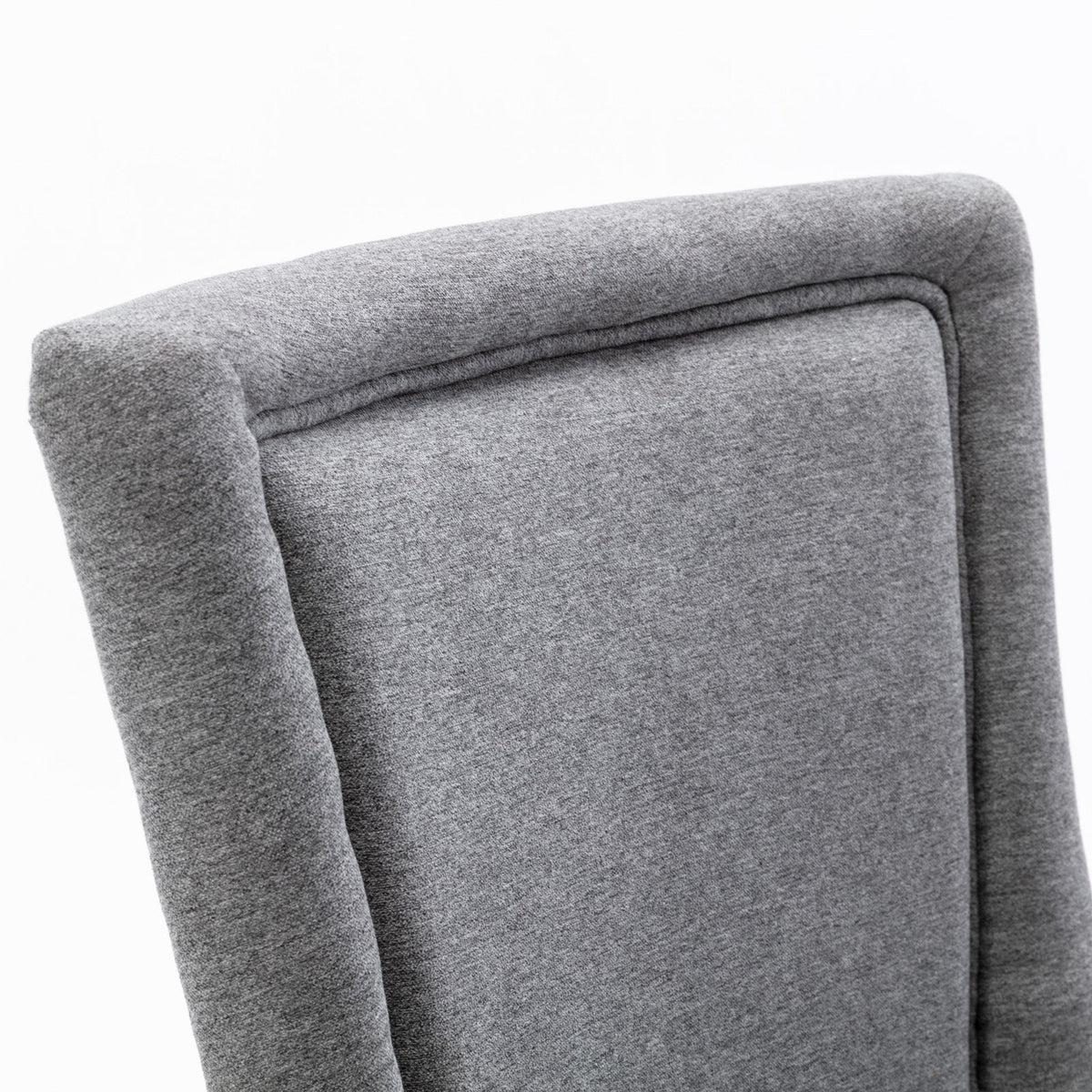 Retro-style thickened fabric light luxury high-back dining chair（gray） - KiKiUMi