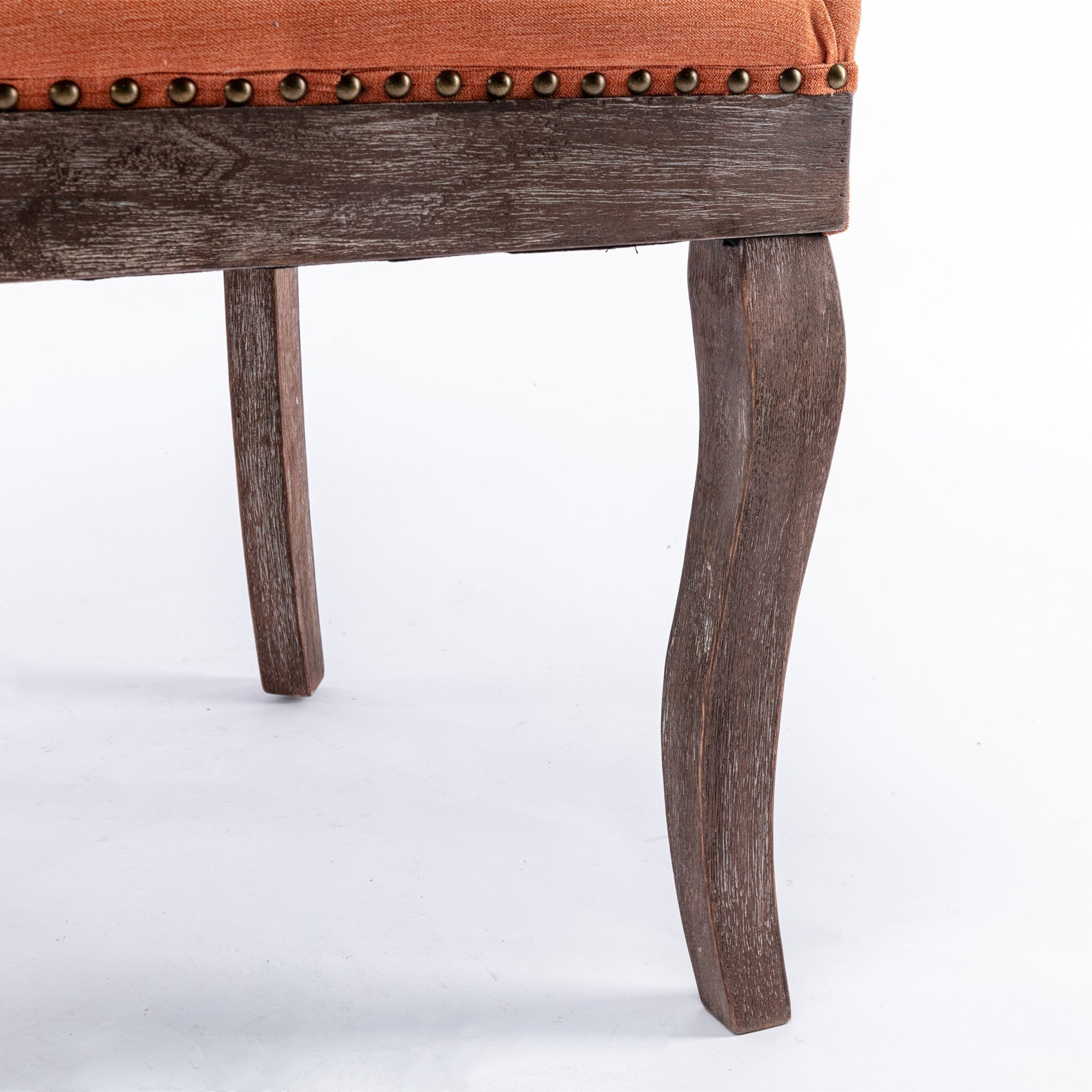 Retro-style thickened fabric light luxury high-back dining chair（orange） - KiKiUMi