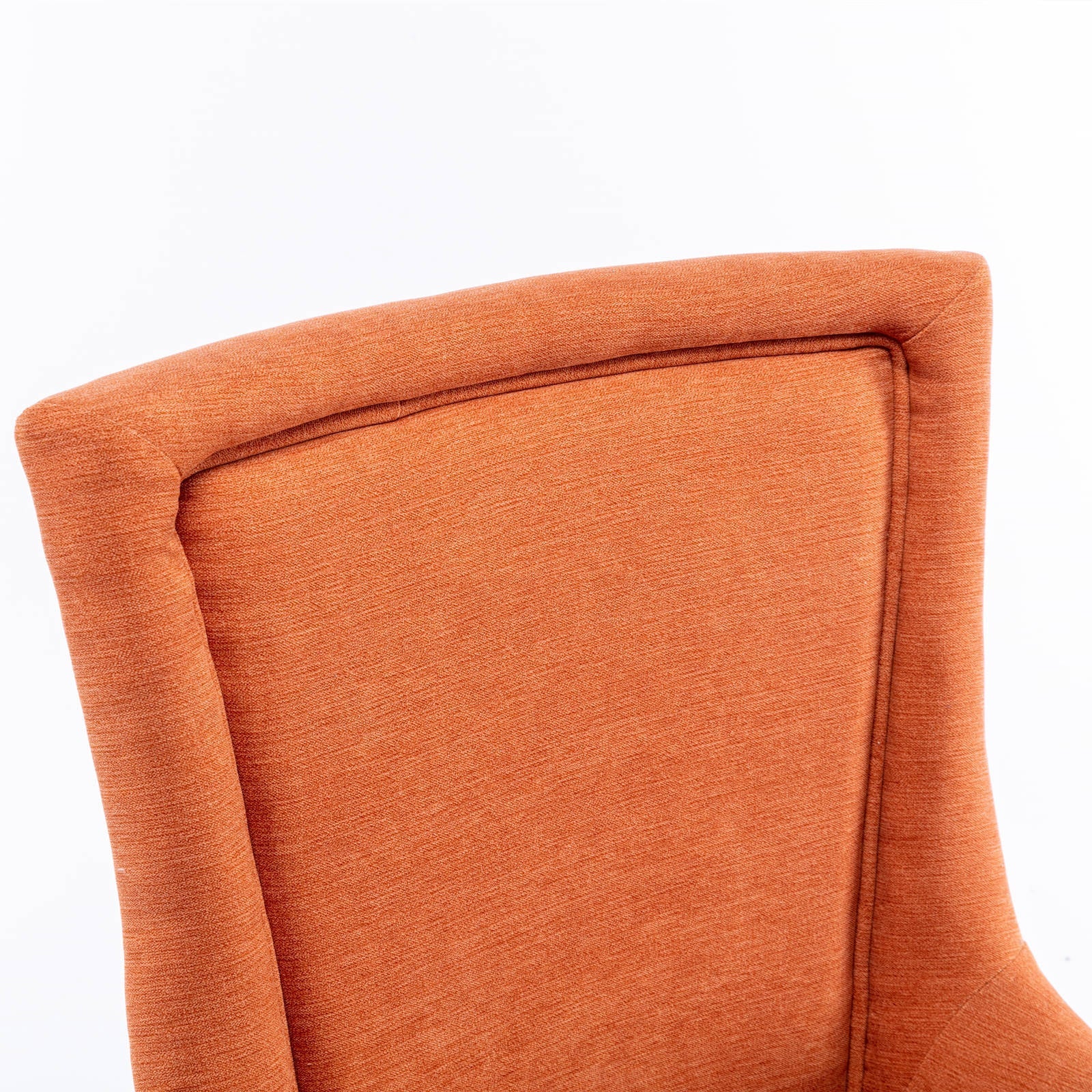 Retro-style thickened fabric light luxury high-back dining chair（orange） - KiKiUMi