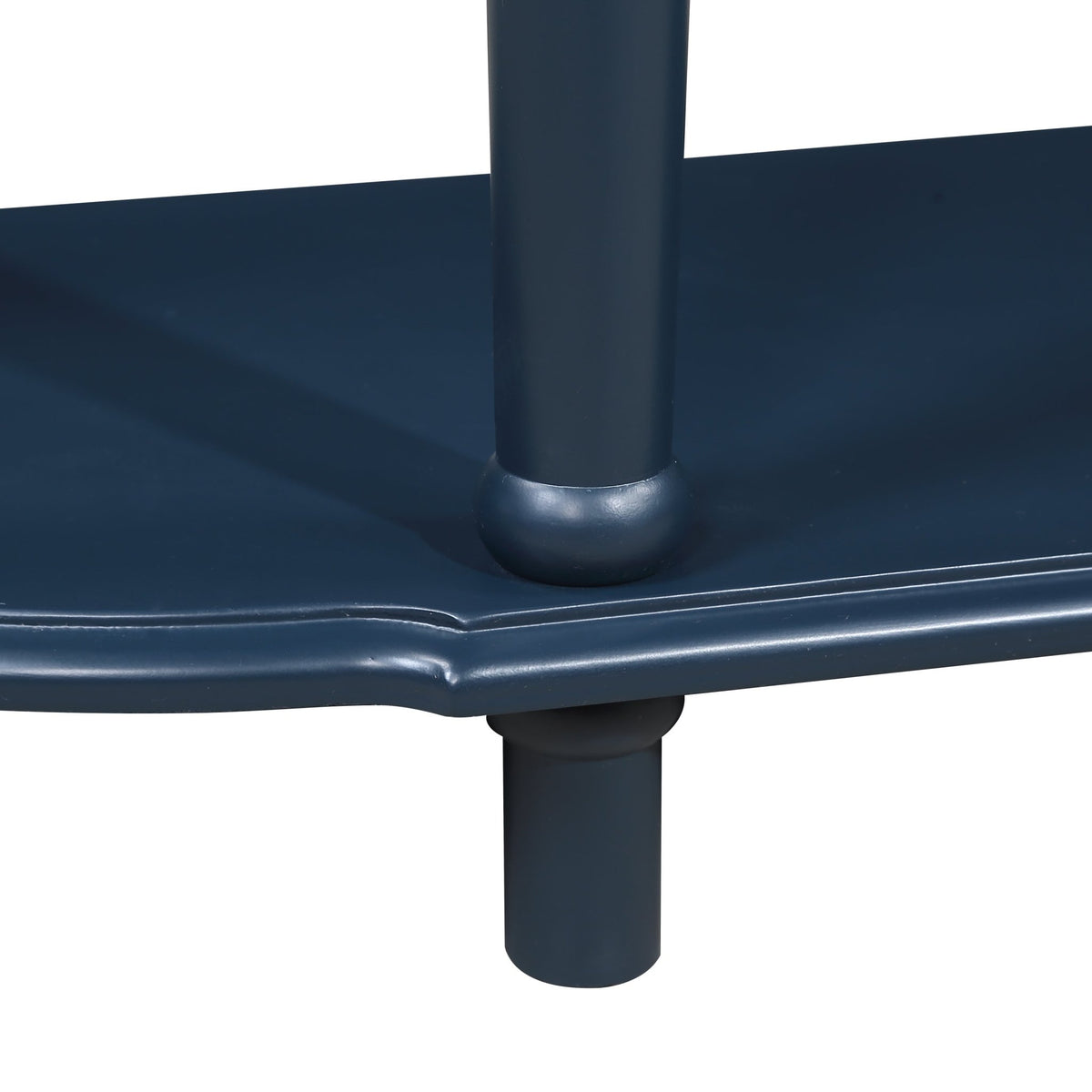 Solid wood retro arc-shaped wooden control console table( navy blue) - KiKiUMi