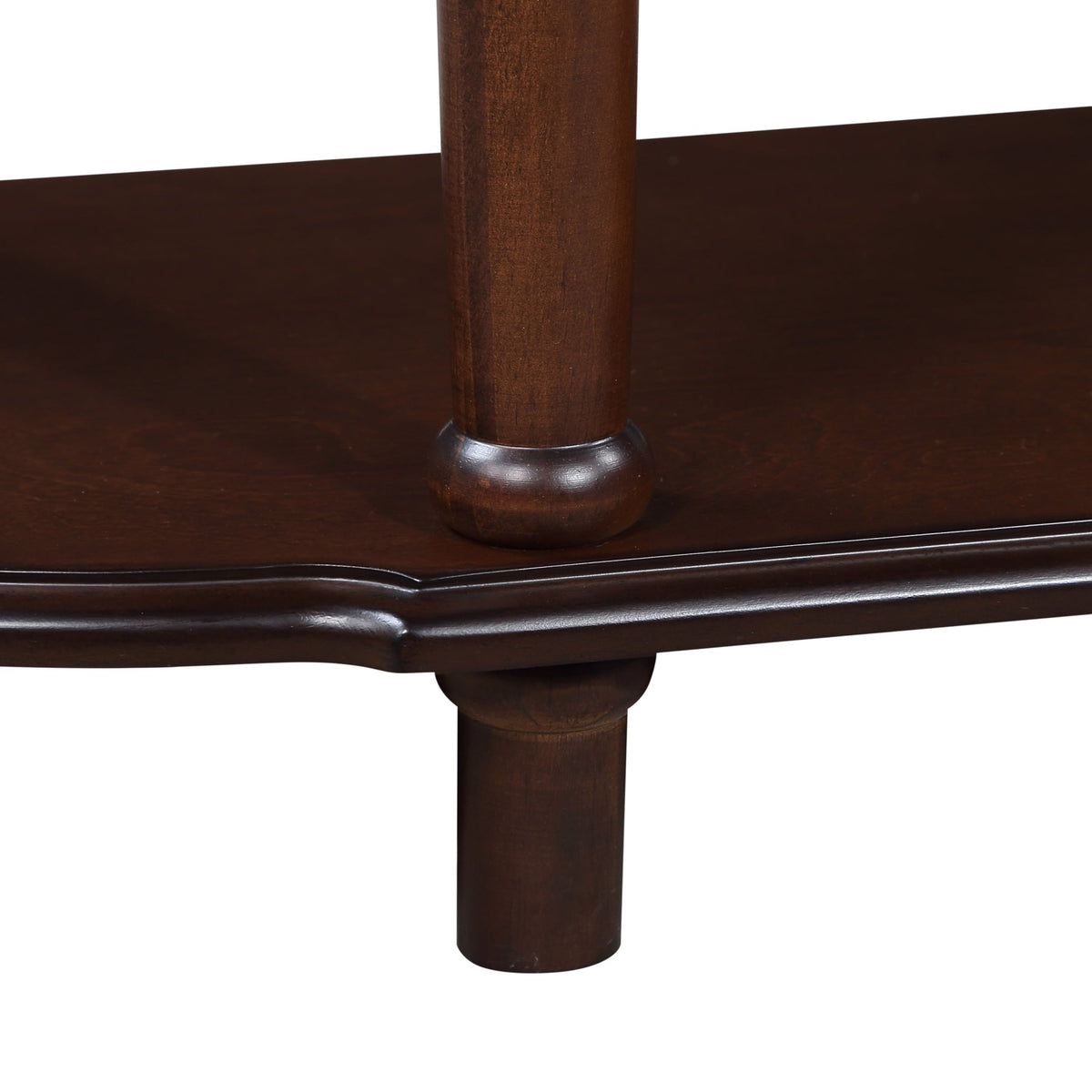 Solid wood retro arc-shaped wooden control console table(espresso) - KiKiUMi