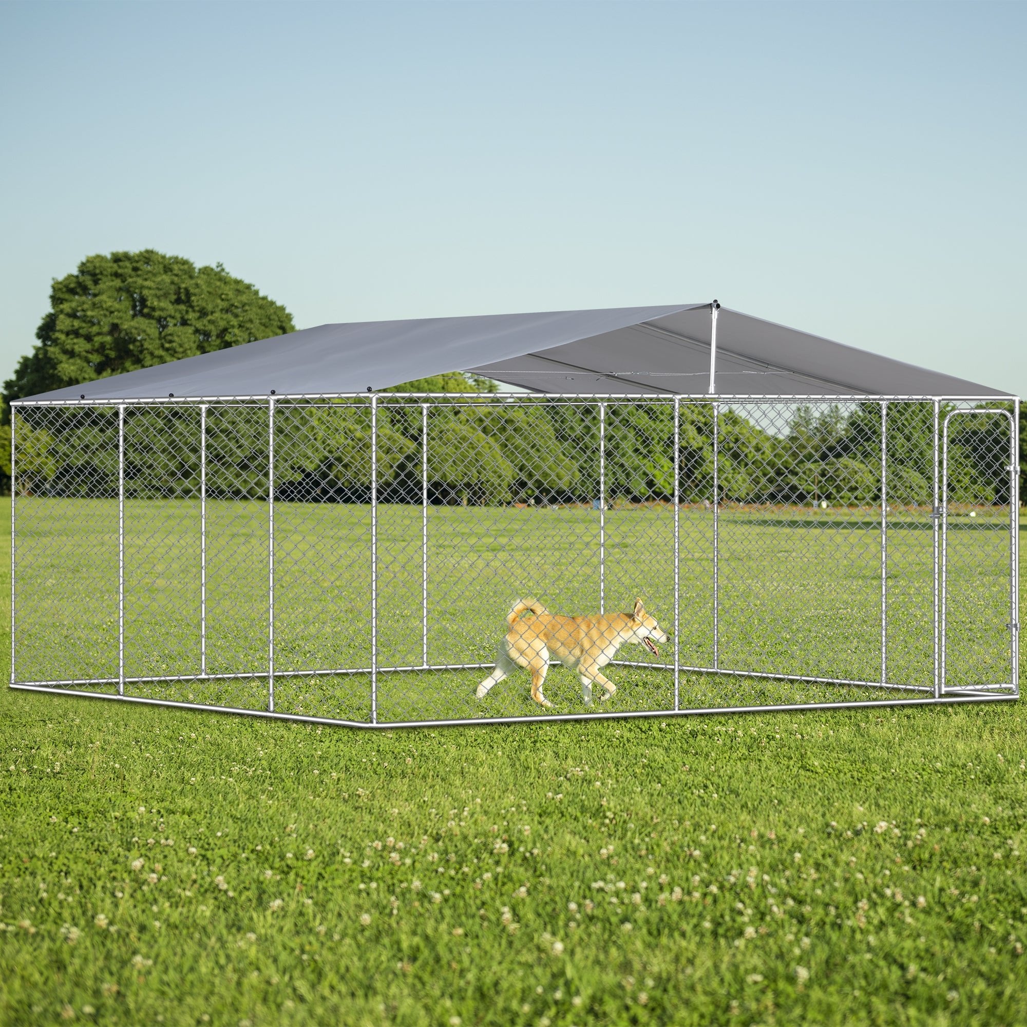 The outdoor kennel is equipped with a waterproof roof - KiKiUMi