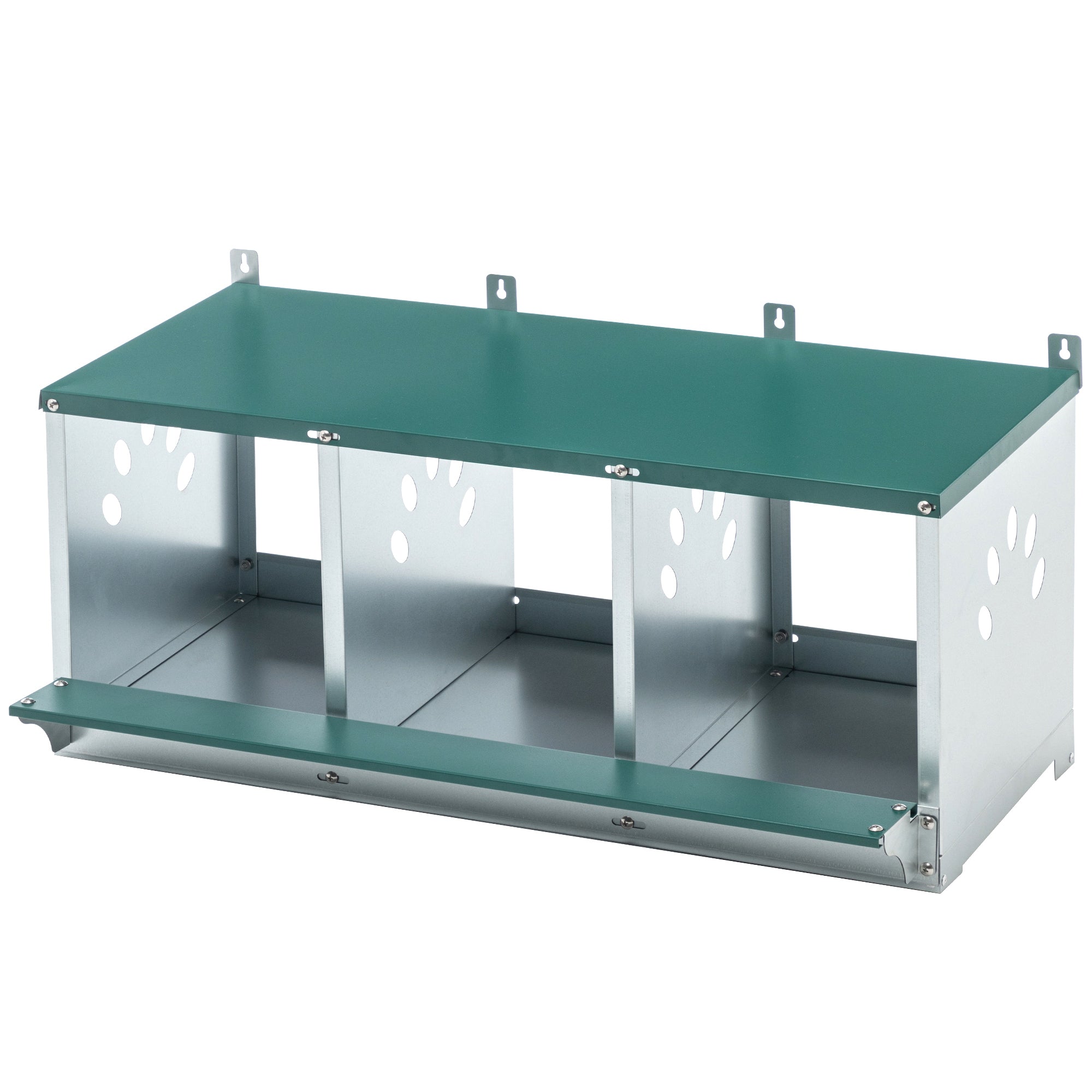 Three - compartment metal chicken coop box - KiKiUMi