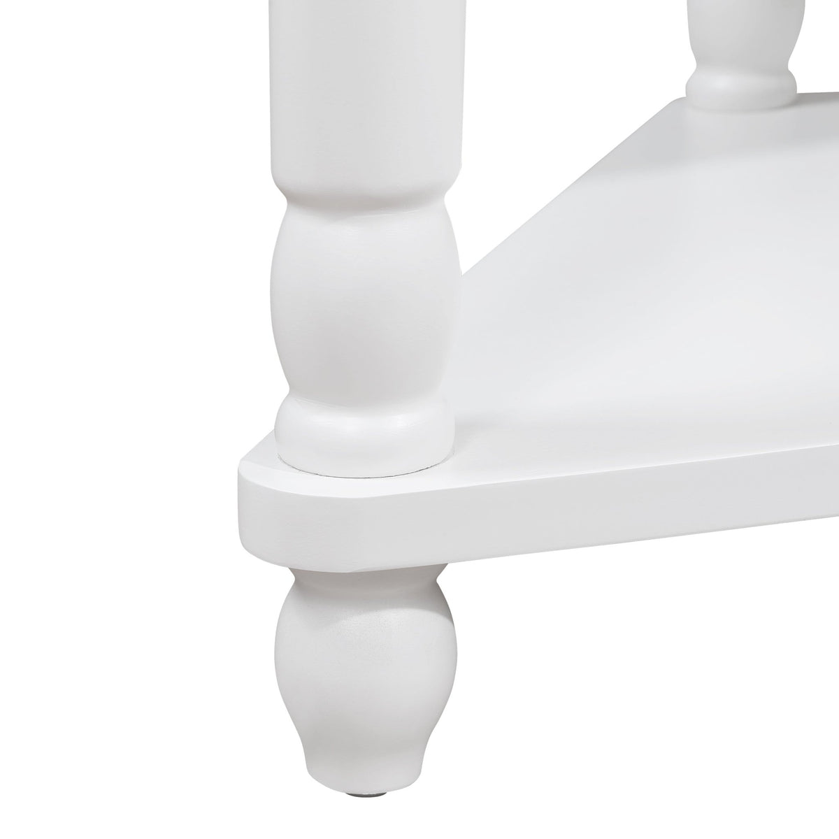 Three-tiered small triangular corner tables(milk white) - KiKiUMi