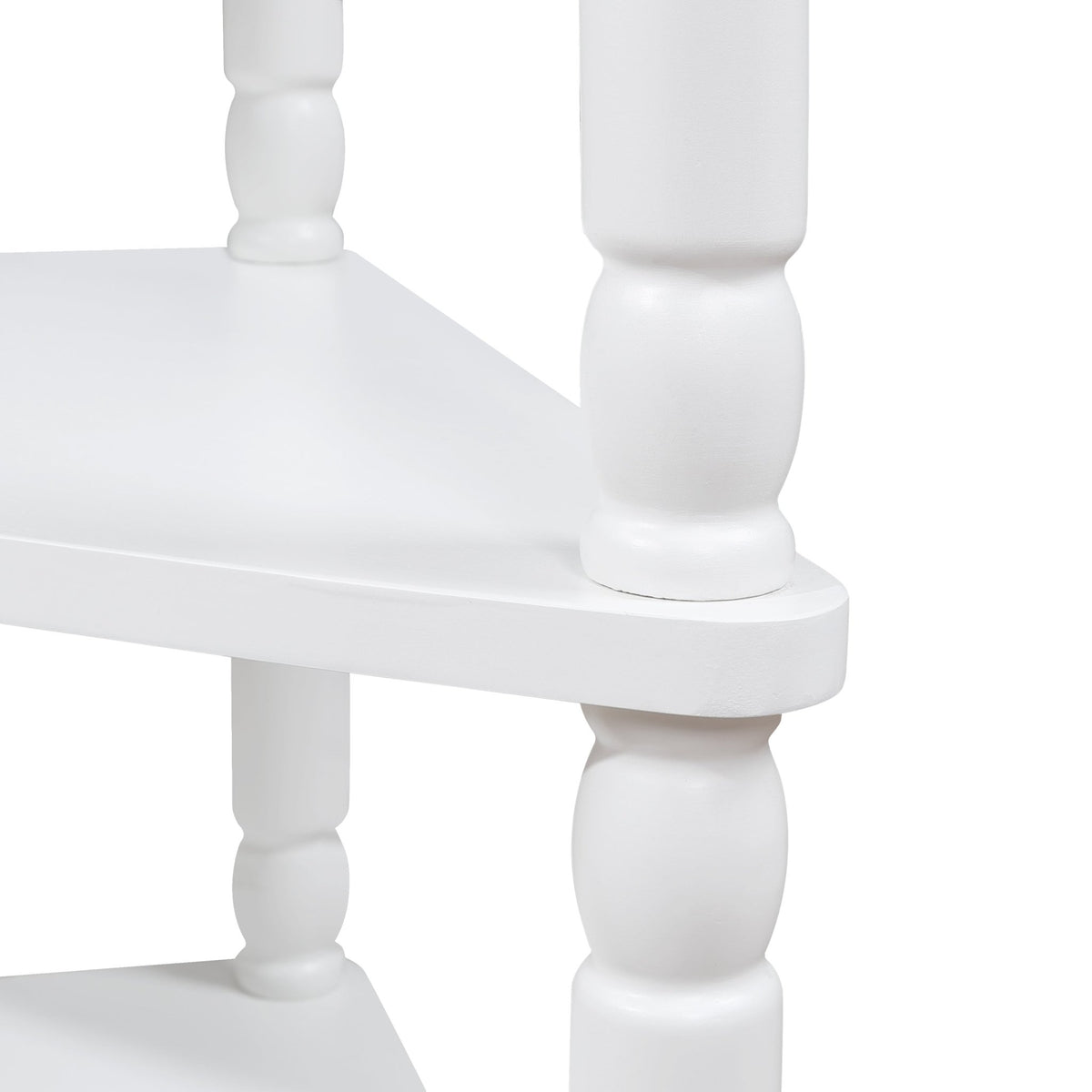 Three-tiered small triangular corner tables(milk white) - KiKiUMi
