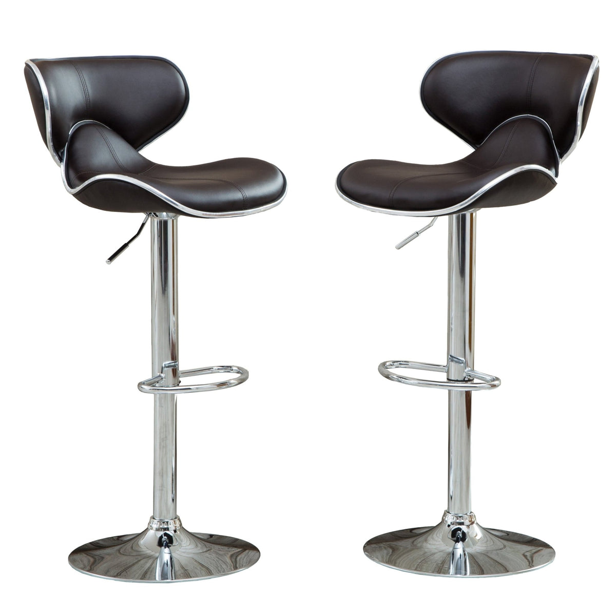Two adjustable and rotating bar stools（dark brown） - KiKiUMi