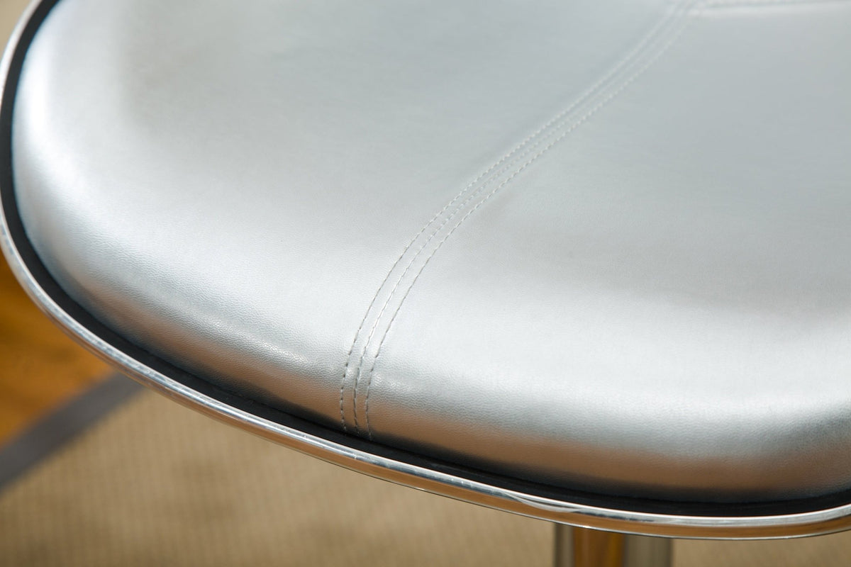 Two adjustable and rotating bar stools（silver） - KiKiUMi