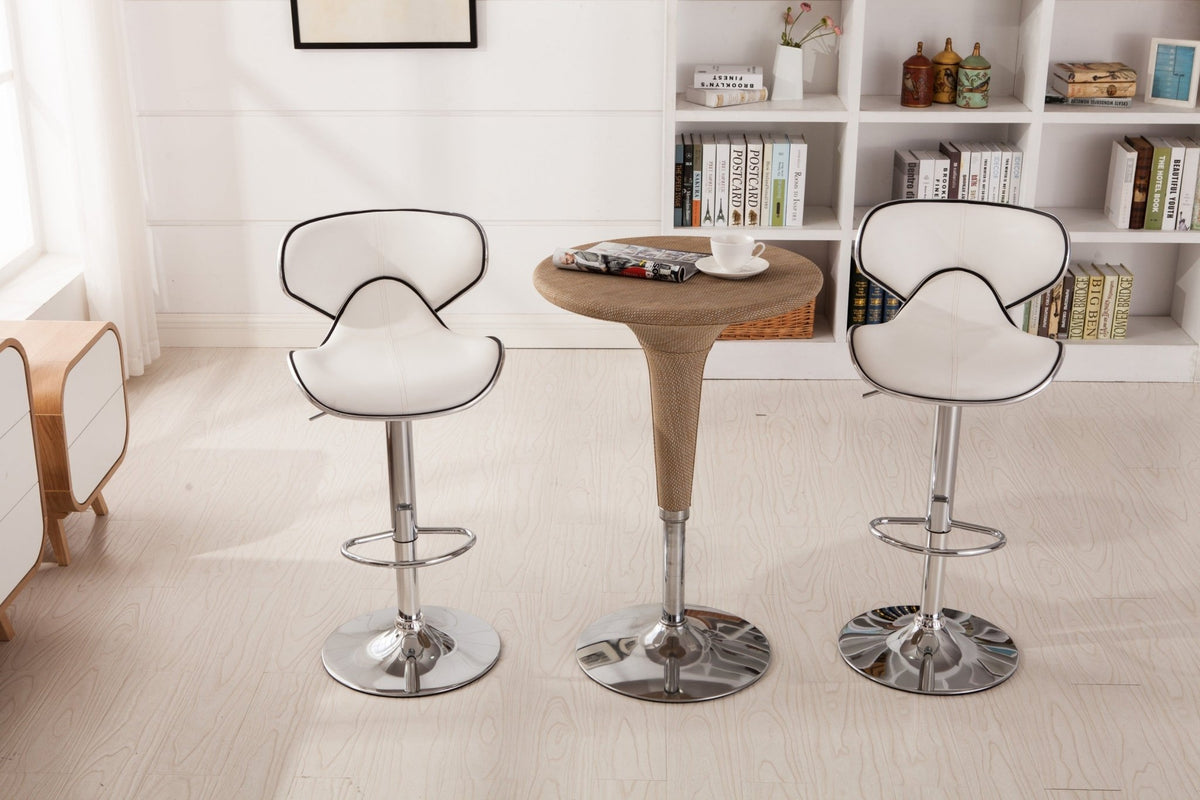 Two adjustable and rotating bar stools（white） - KiKiUMi