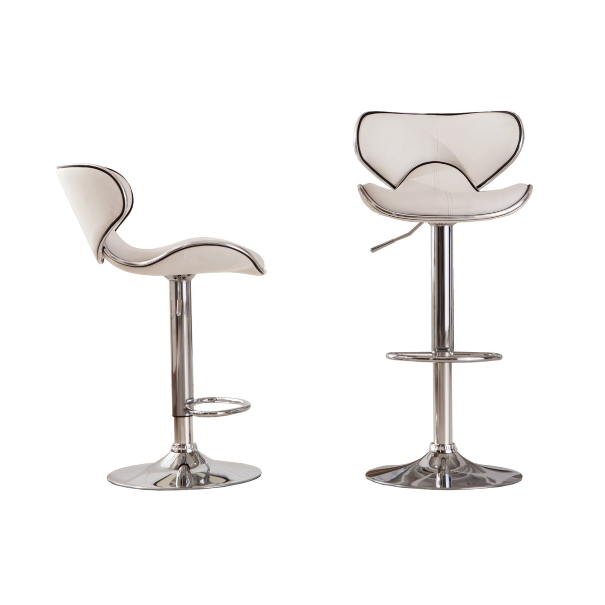 Two adjustable and rotating bar stools（white） - KiKiUMi