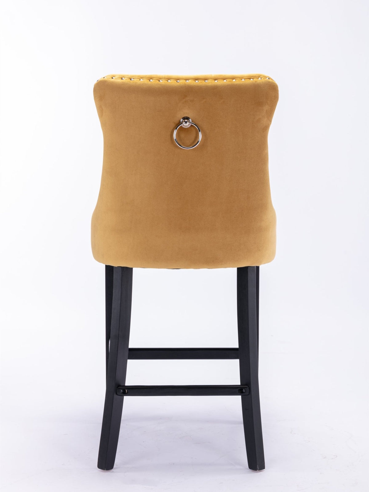 Two contemporary velvet upholstered bar stool(gold) - KiKiUMi