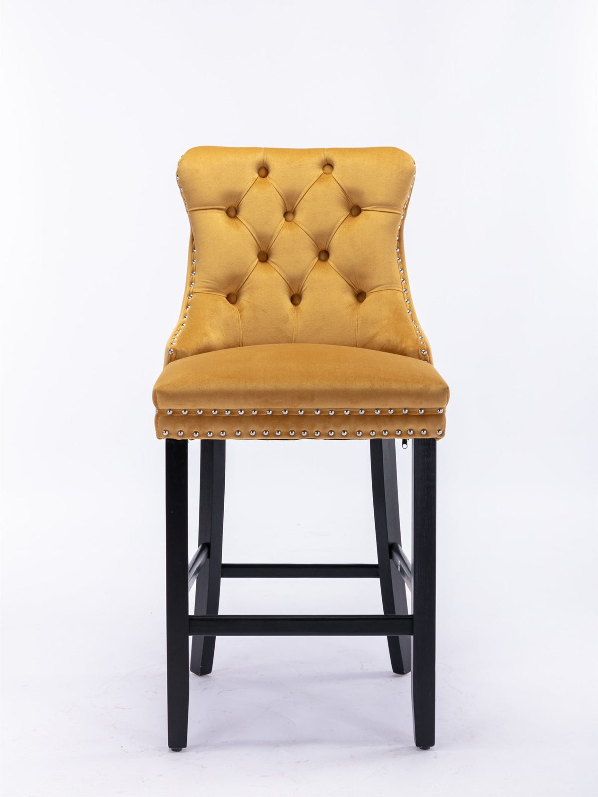Two contemporary velvet upholstered bar stool(gold) - KiKiUMi
