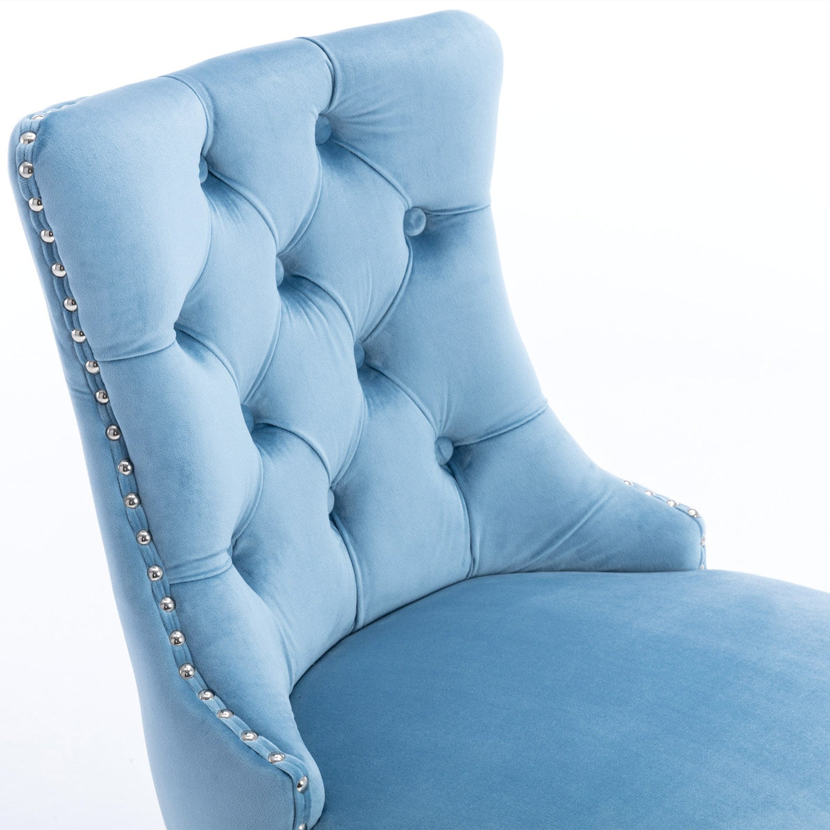 Two contemporary velvet upholstered bar stool(light Blue) - KiKiUMi