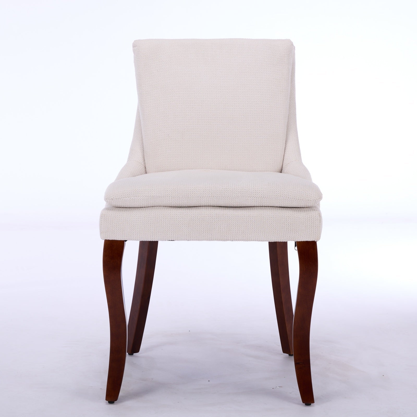 Two double-layer soft-padded Chenille side lounge chairs（beige） - KiKiUMi