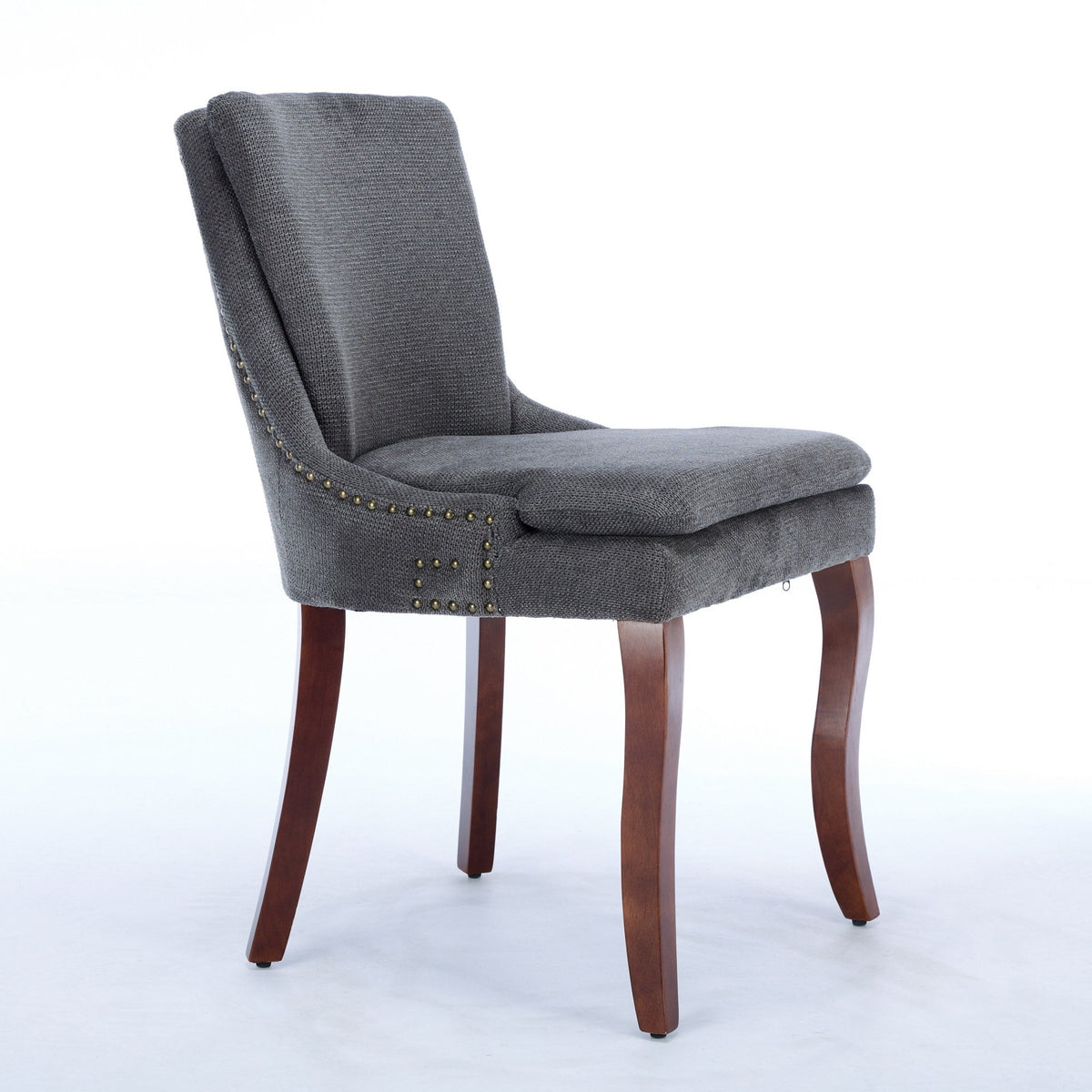 Two double-layer soft-padded Chenille side lounge chairs（gray） - KiKiUMi