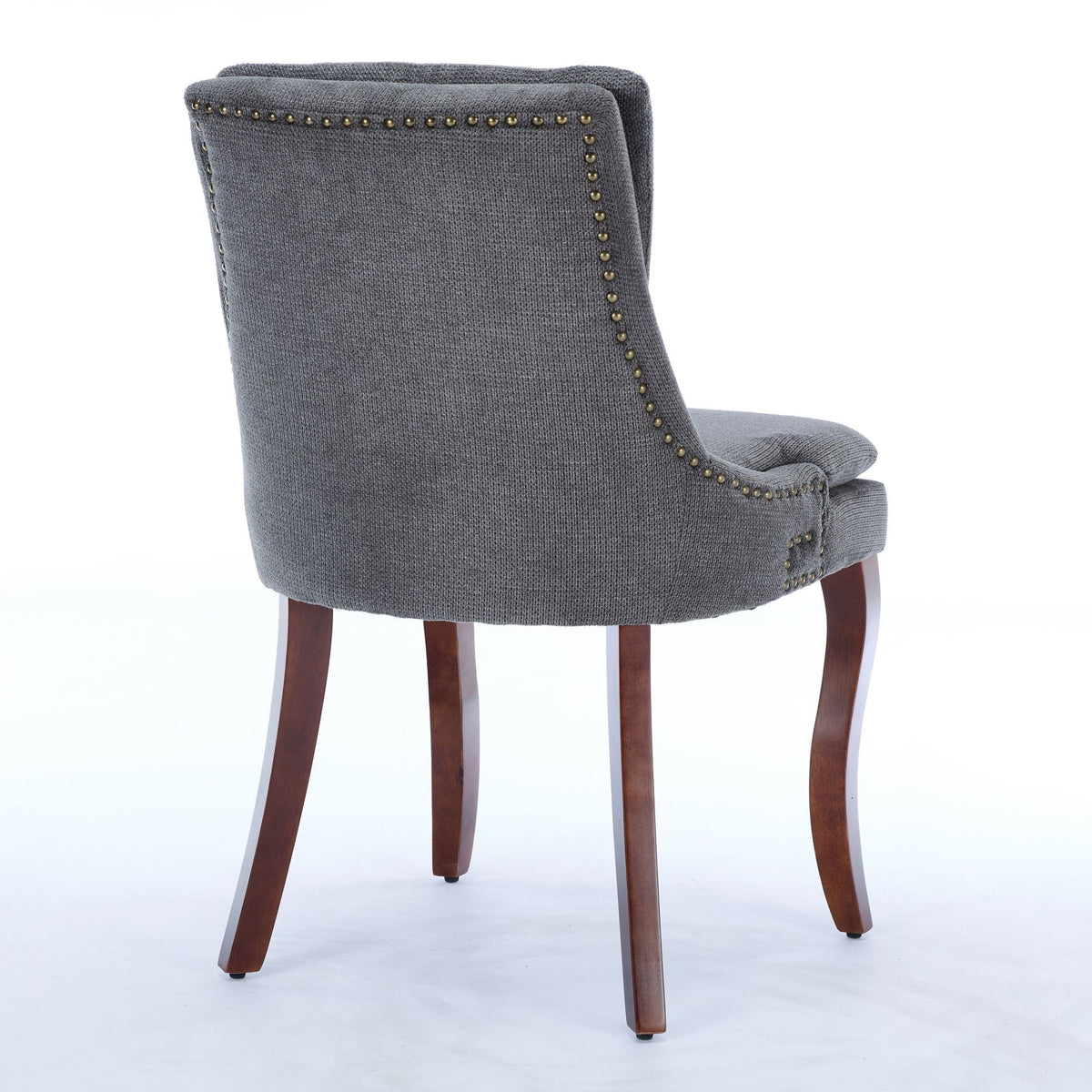 Two double-layer soft-padded Chenille side lounge chairs（gray） - KiKiUMi