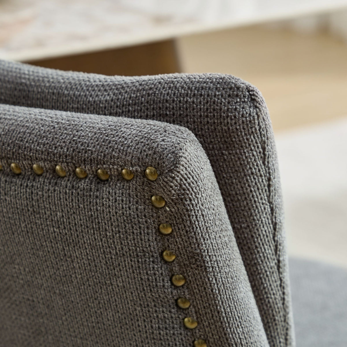 Two double-layer soft-padded Chenille side lounge chairs（gray） - KiKiUMi
