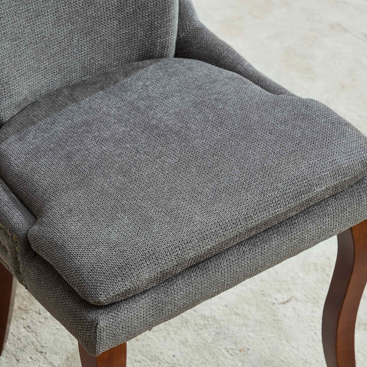 Two double-layer soft-padded Chenille side lounge chairs（gray） - KiKiUMi