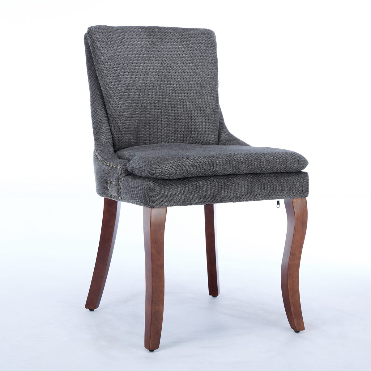 Two double-layer soft-padded Chenille side lounge chairs（gray） - KiKiUMi