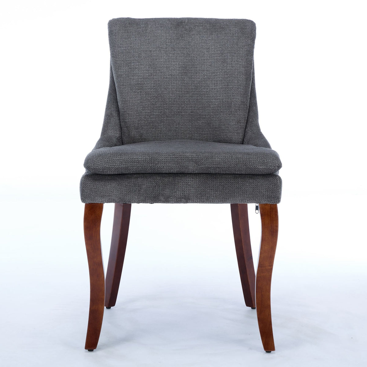 Two double-layer soft-padded Chenille side lounge chairs（gray） - KiKiUMi