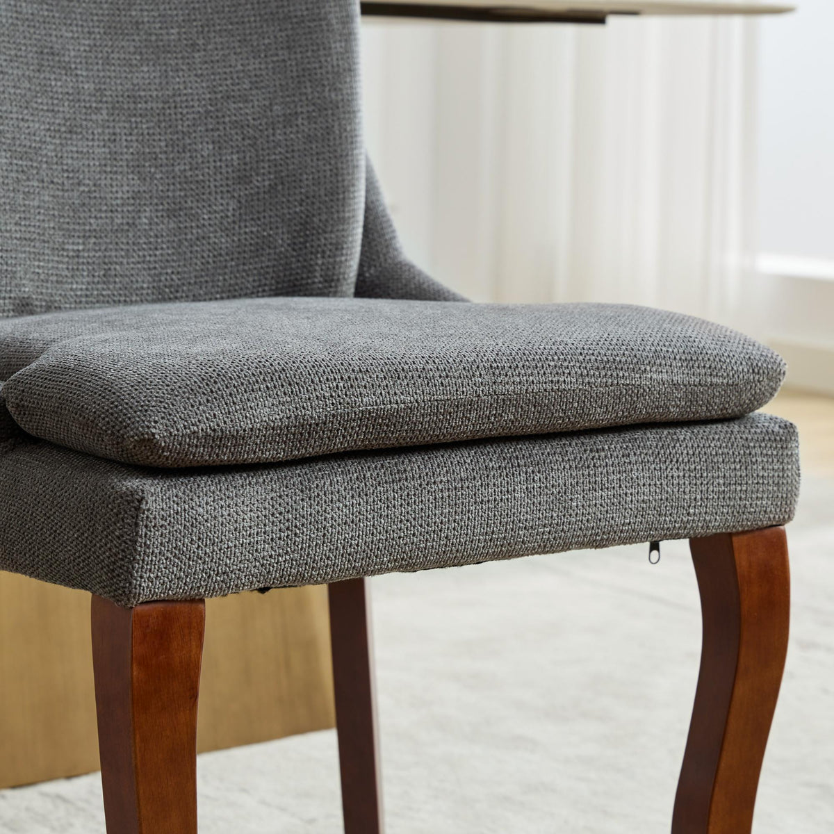 Two double-layer soft-padded Chenille side lounge chairs（gray） - KiKiUMi