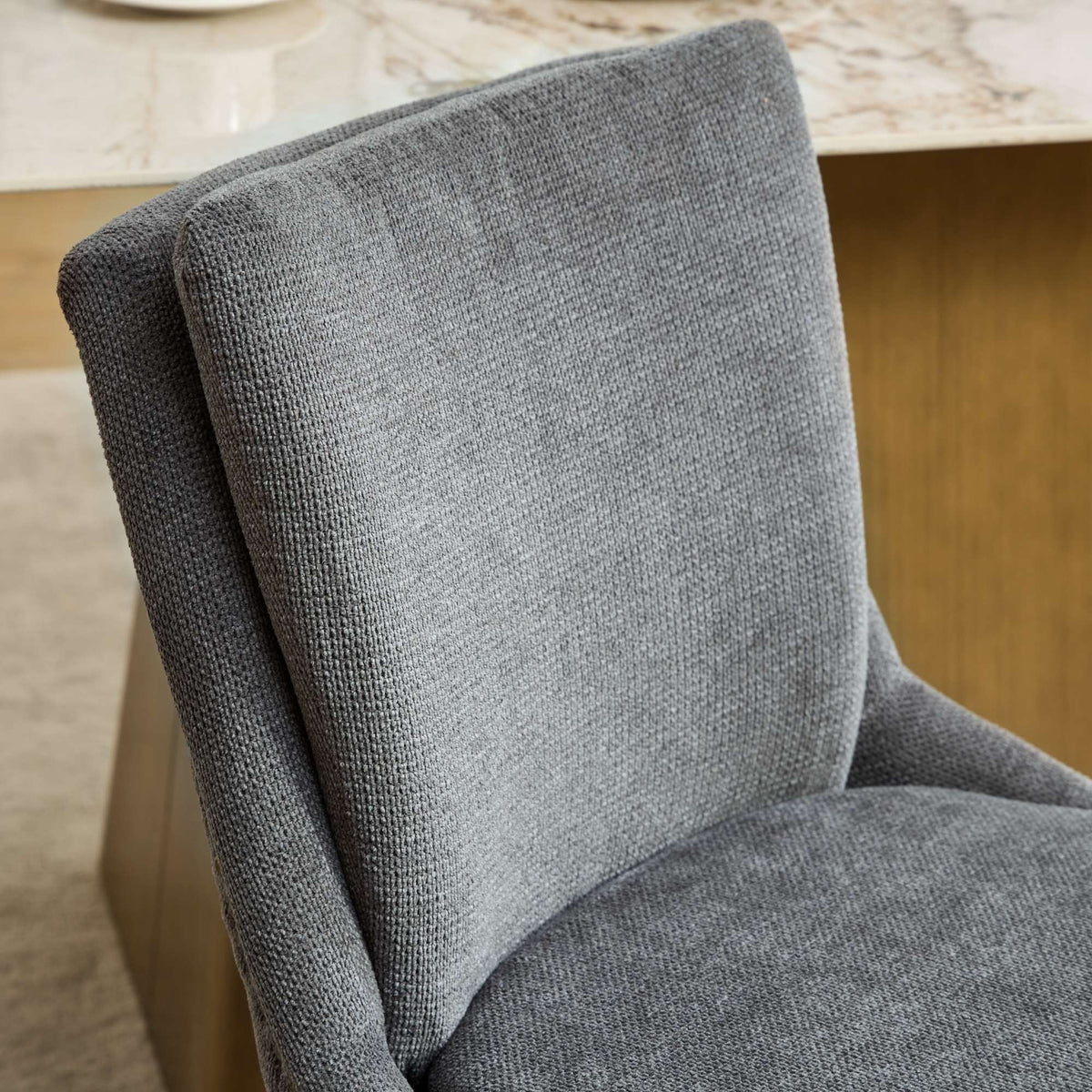 Two double-layer soft-padded Chenille side lounge chairs（gray） - KiKiUMi