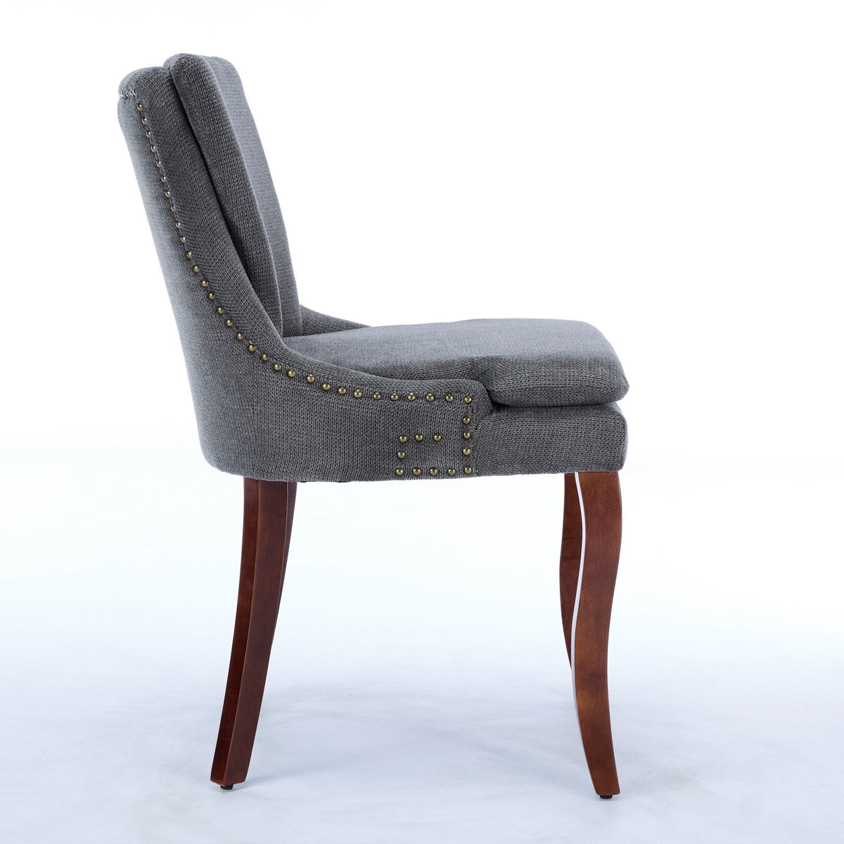 Two double-layer soft-padded Chenille side lounge chairs（gray） - KiKiUMi