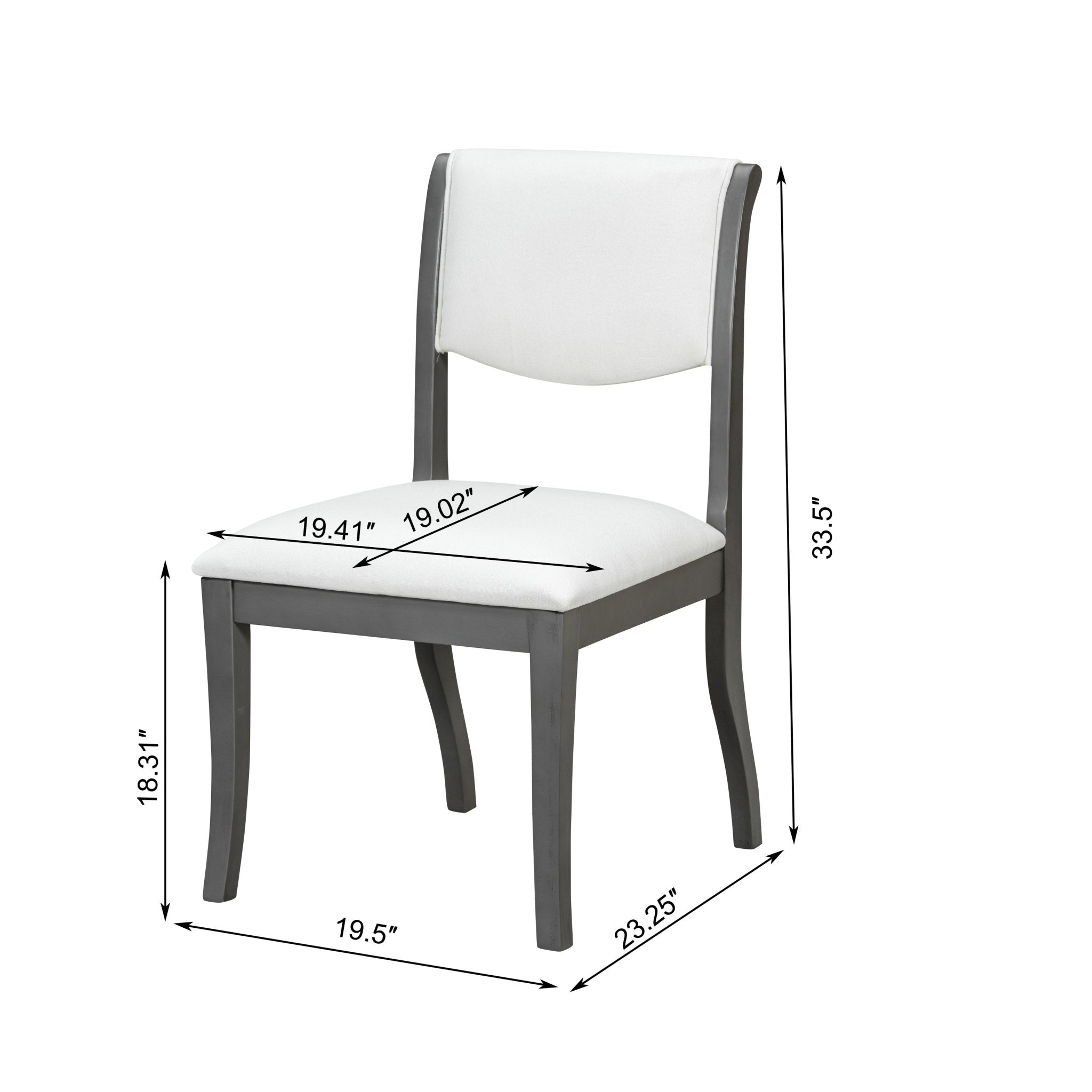 Two elegant curved upholstered dining chairs（grey+white） - KiKiUMi