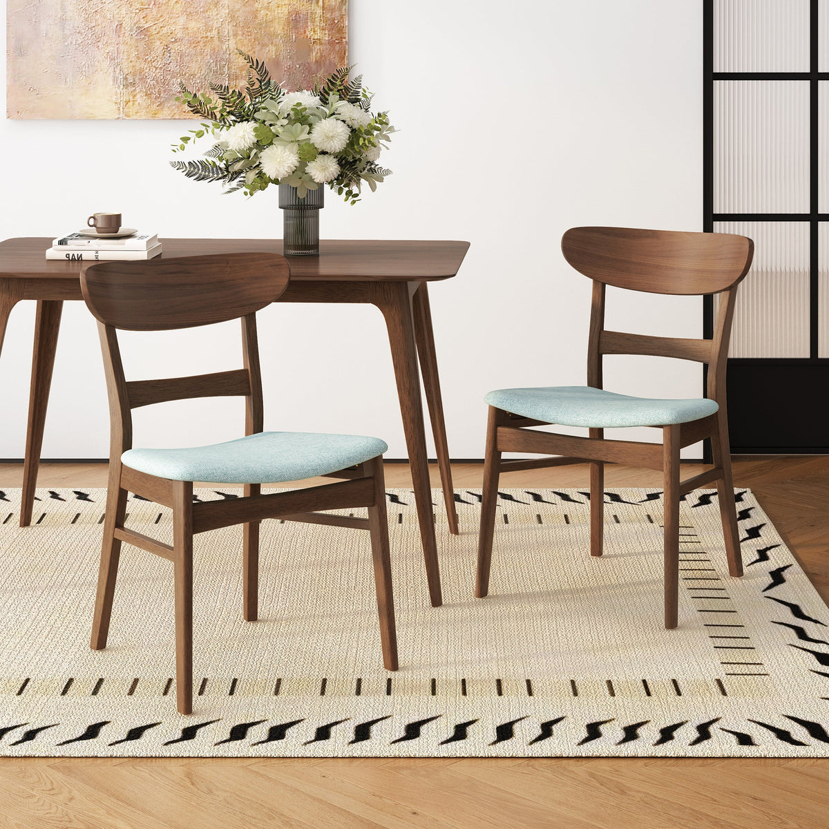 Two medieval padded dining chairs（mint） - KiKiUMi