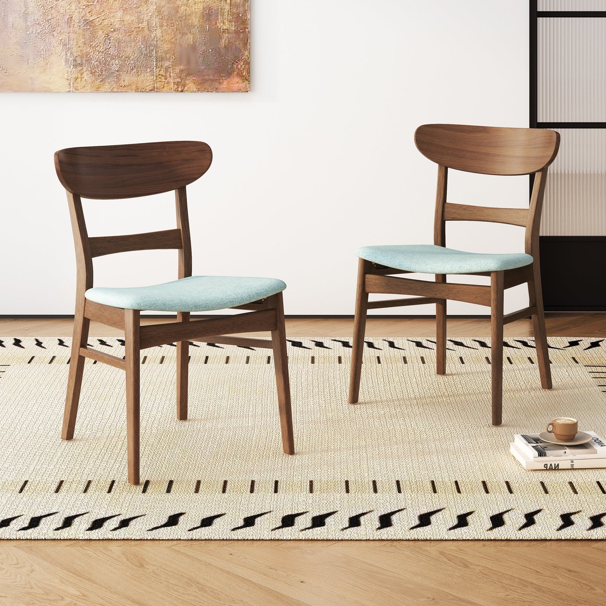 Two medieval padded dining chairs（mint） - KiKiUMi