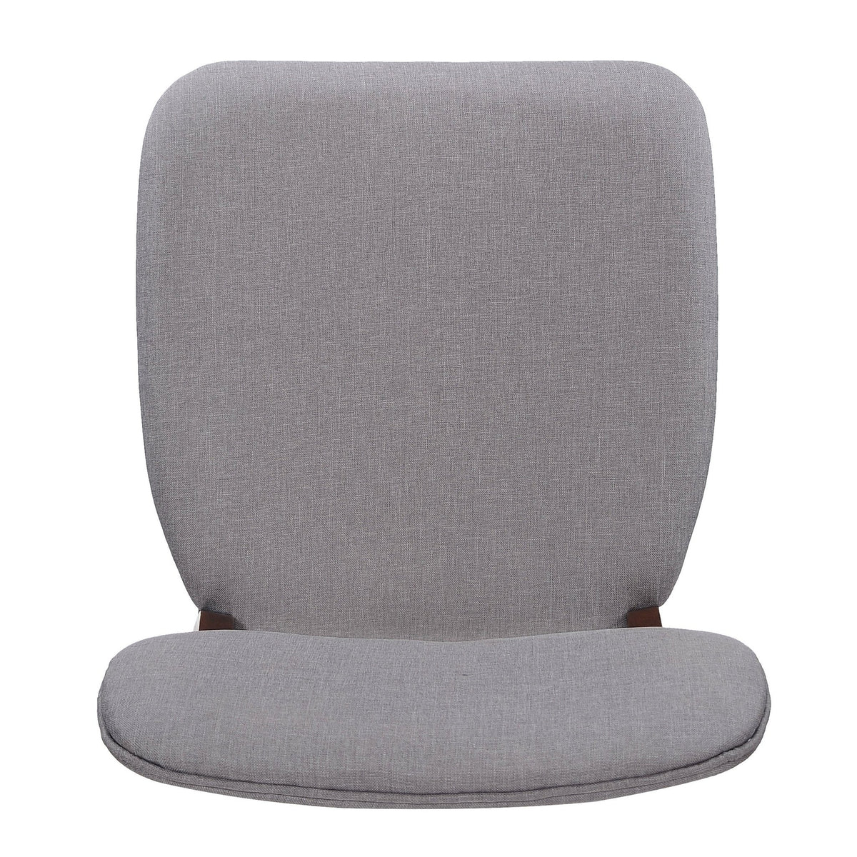 Two mid-century upholded dining chairs (walnut wood + light grey) - KiKiUMi