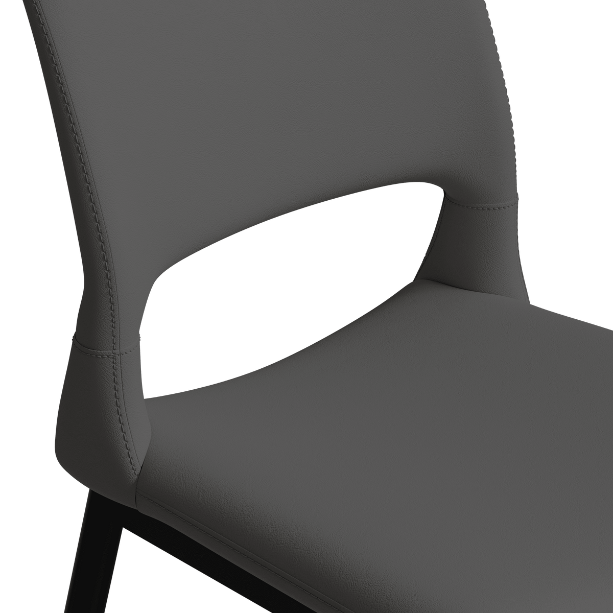Two modern and simple PU leather dining chairs（grey） - KiKiUMi